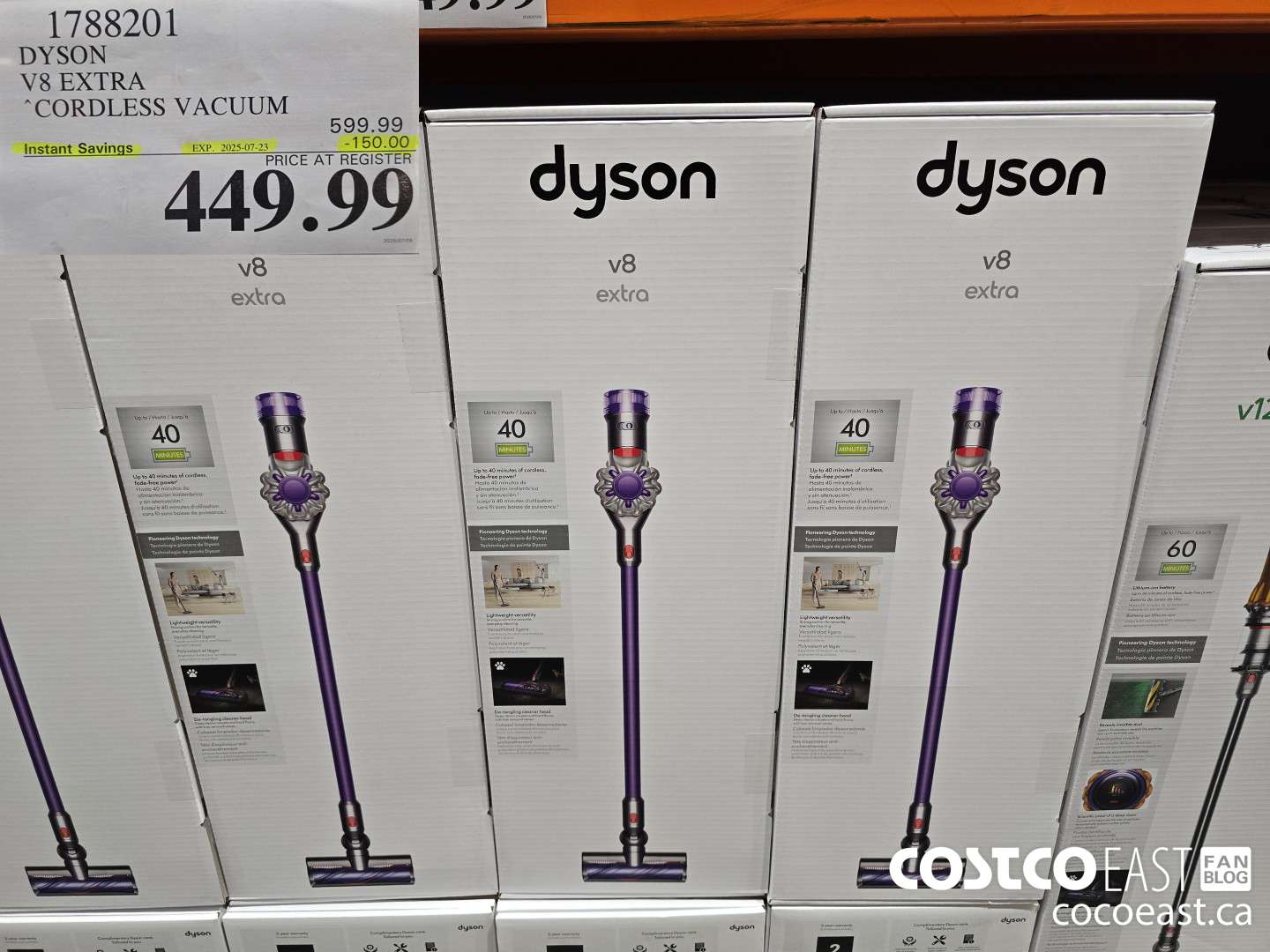 1788201 Dyson V8 EXTRA CORDLESS VACUUM ($150.00 INSTANT SAVINGS EXPIRES ON 2025-07-23) $449.99