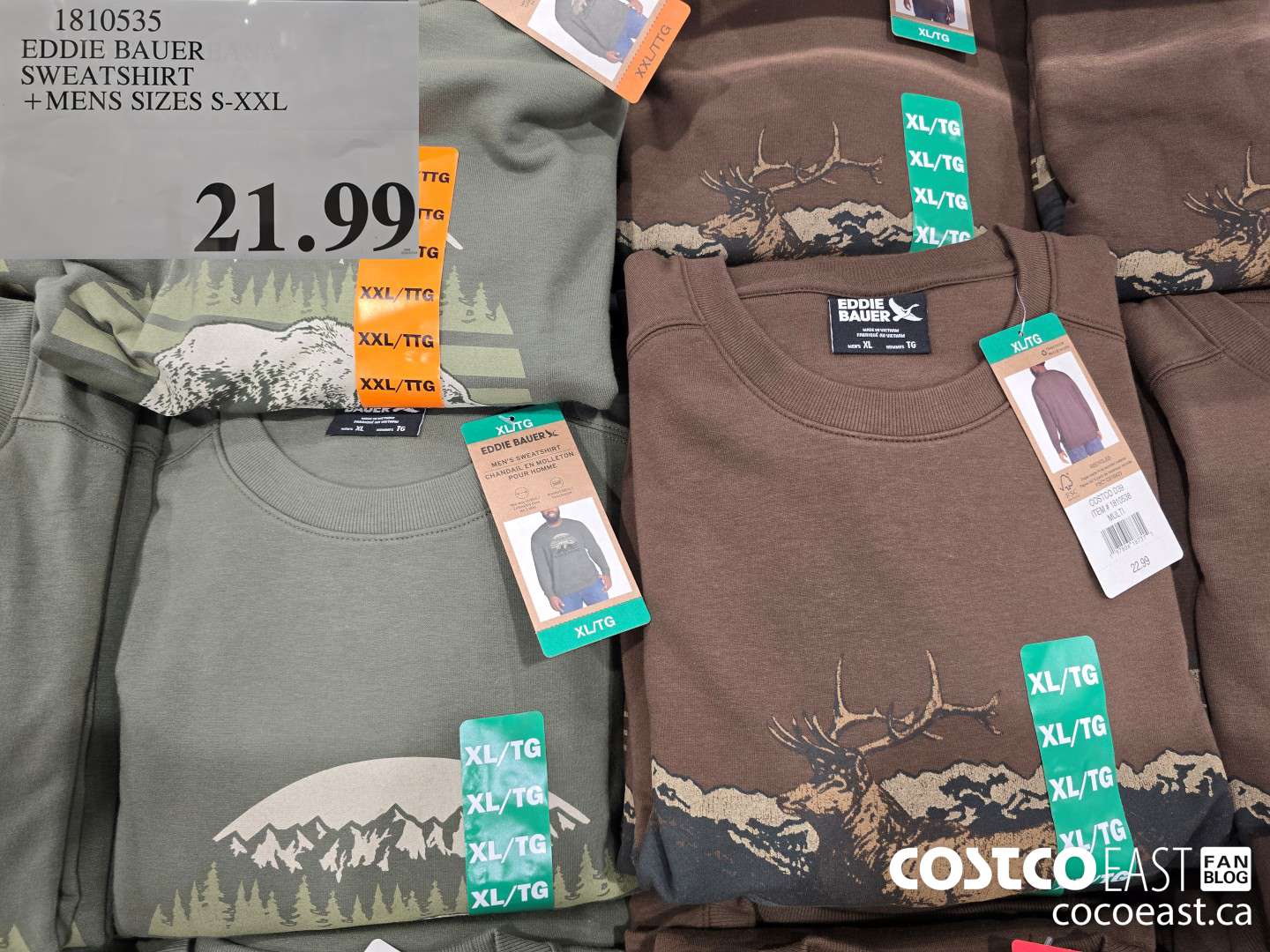 1540535 EDDIE BAUER SWEATSHIRT +MENS SIZES S-XXL $21.99