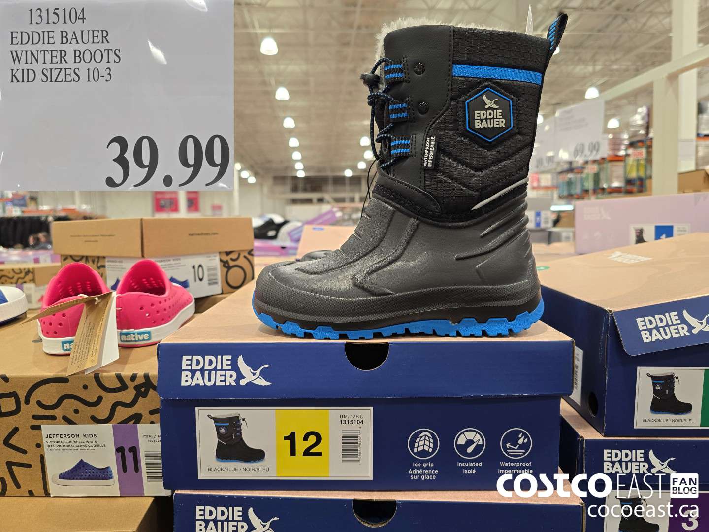 1315104 EDDIE BAUER WINTER BOOTS KID SIZES 10-3 $39.99