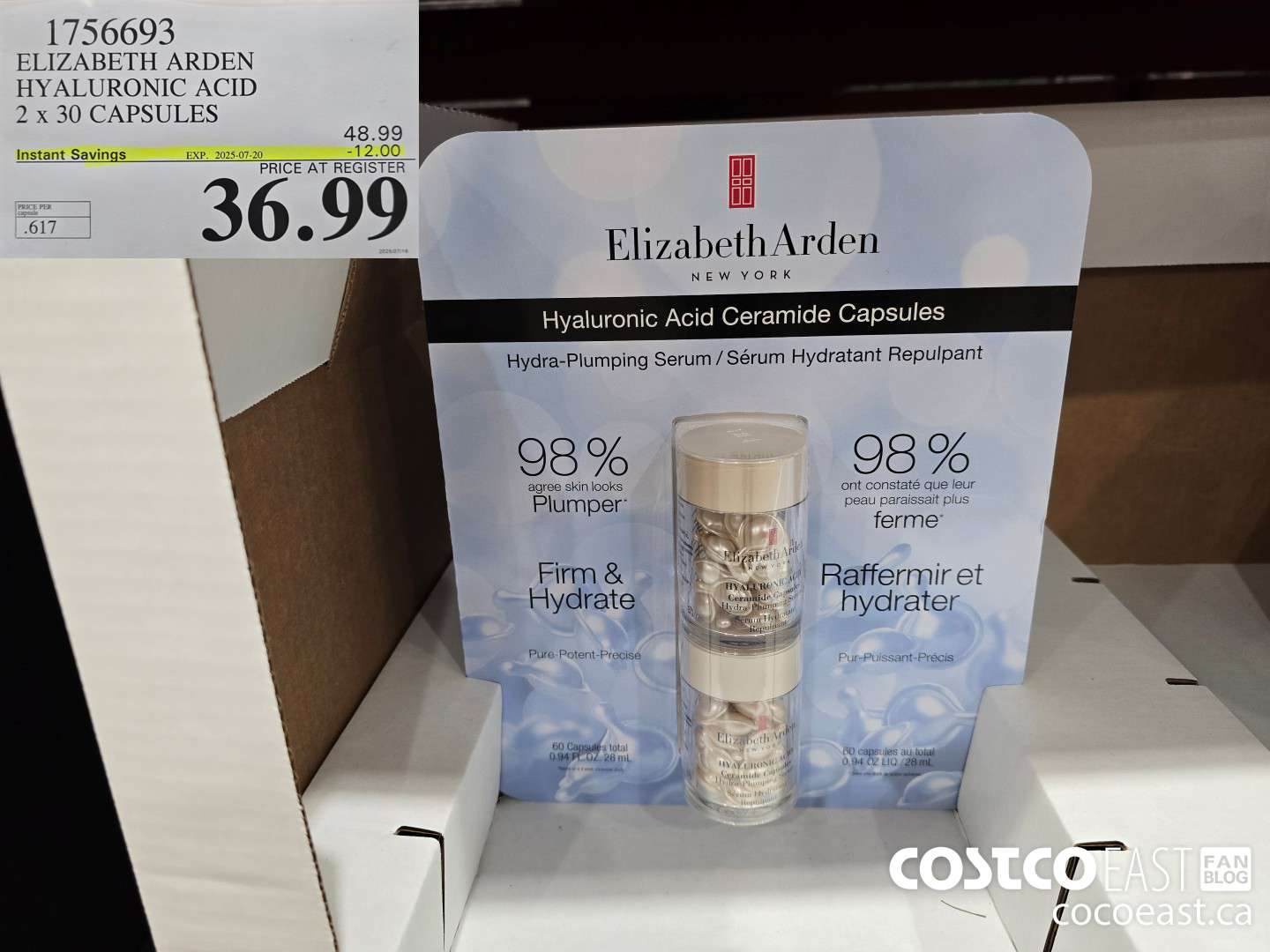1756693 ELIZABETH ARDEN HYALURONIC ACID 2 x 30 CAPSULES ($12.00 INSTANT SAVINGS EXPIRES ON 2025-07-20) $36.99