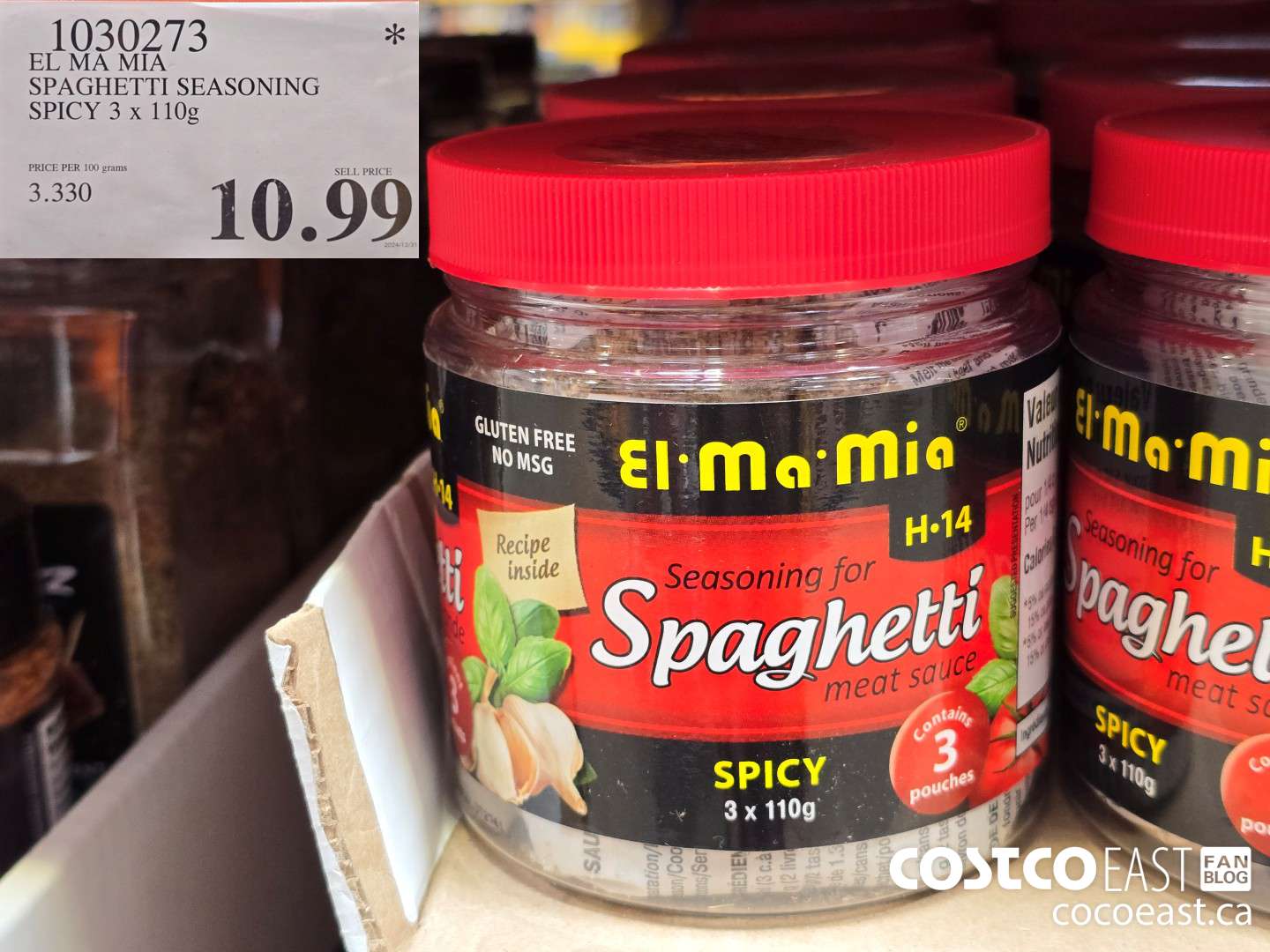 1030273 EL MA MIA SPAGHETTI SEASONING SPICY 3 x 110 G $10.99