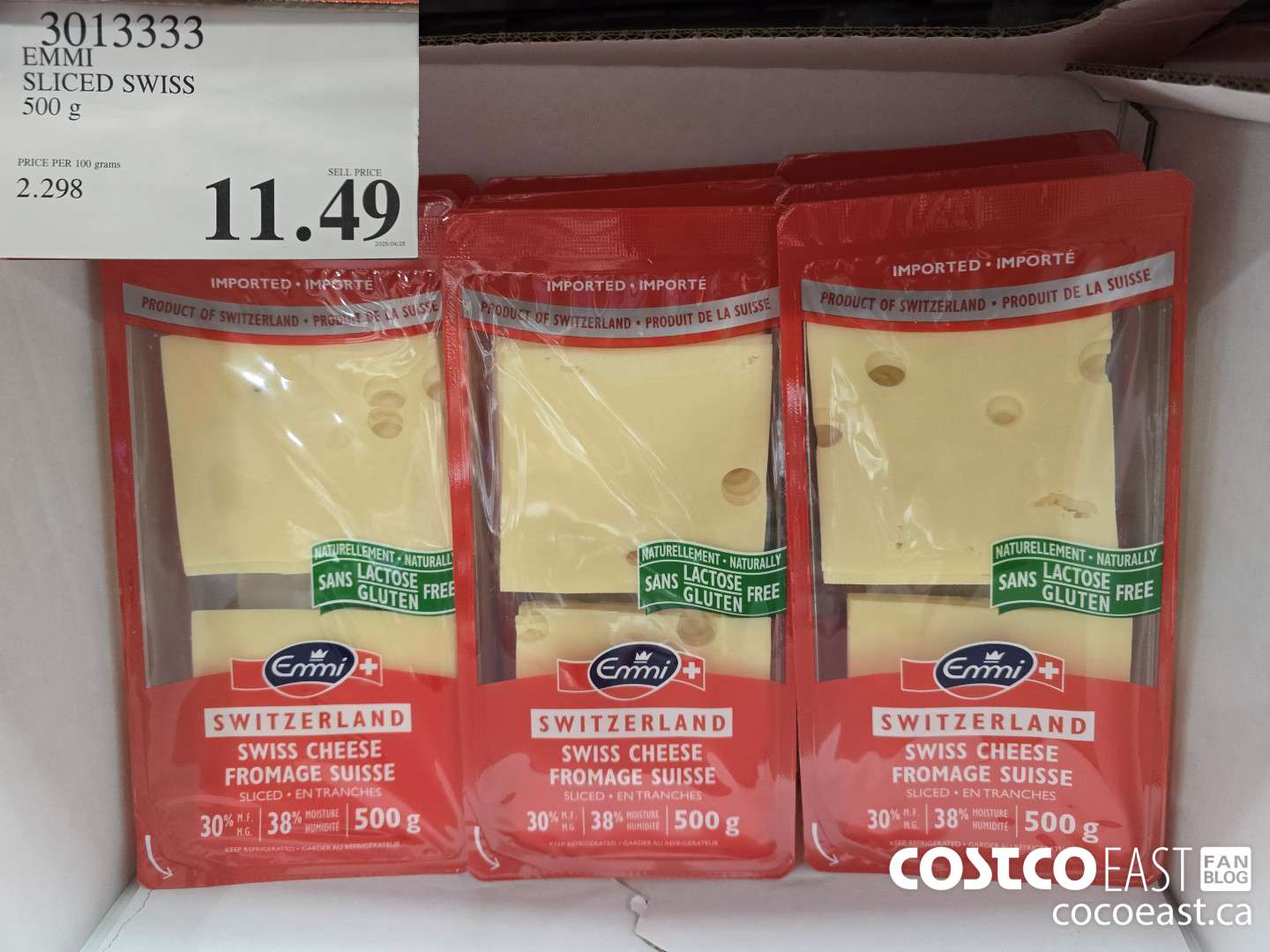 3013333 EMMI SLICED SWISS 500 g $11.49