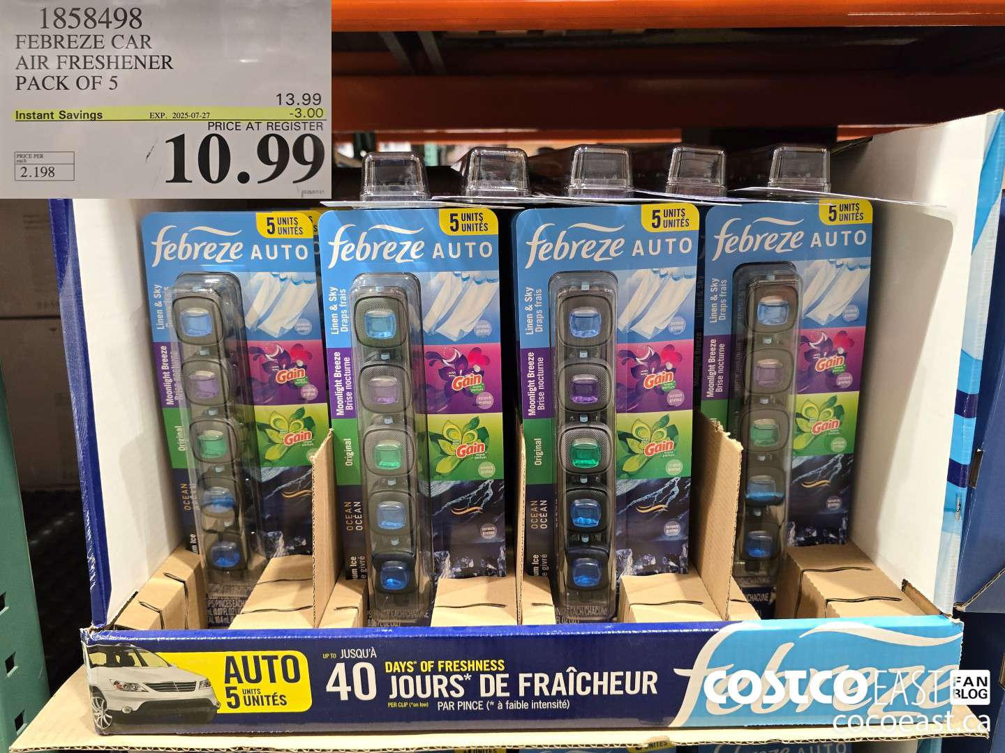 1858498 FEBREZE CAR AIR FRESHENER PACK OF 5 ($3.00 INSTANT SAVINGS EXPIRES ON 2025-07-27) $10.99