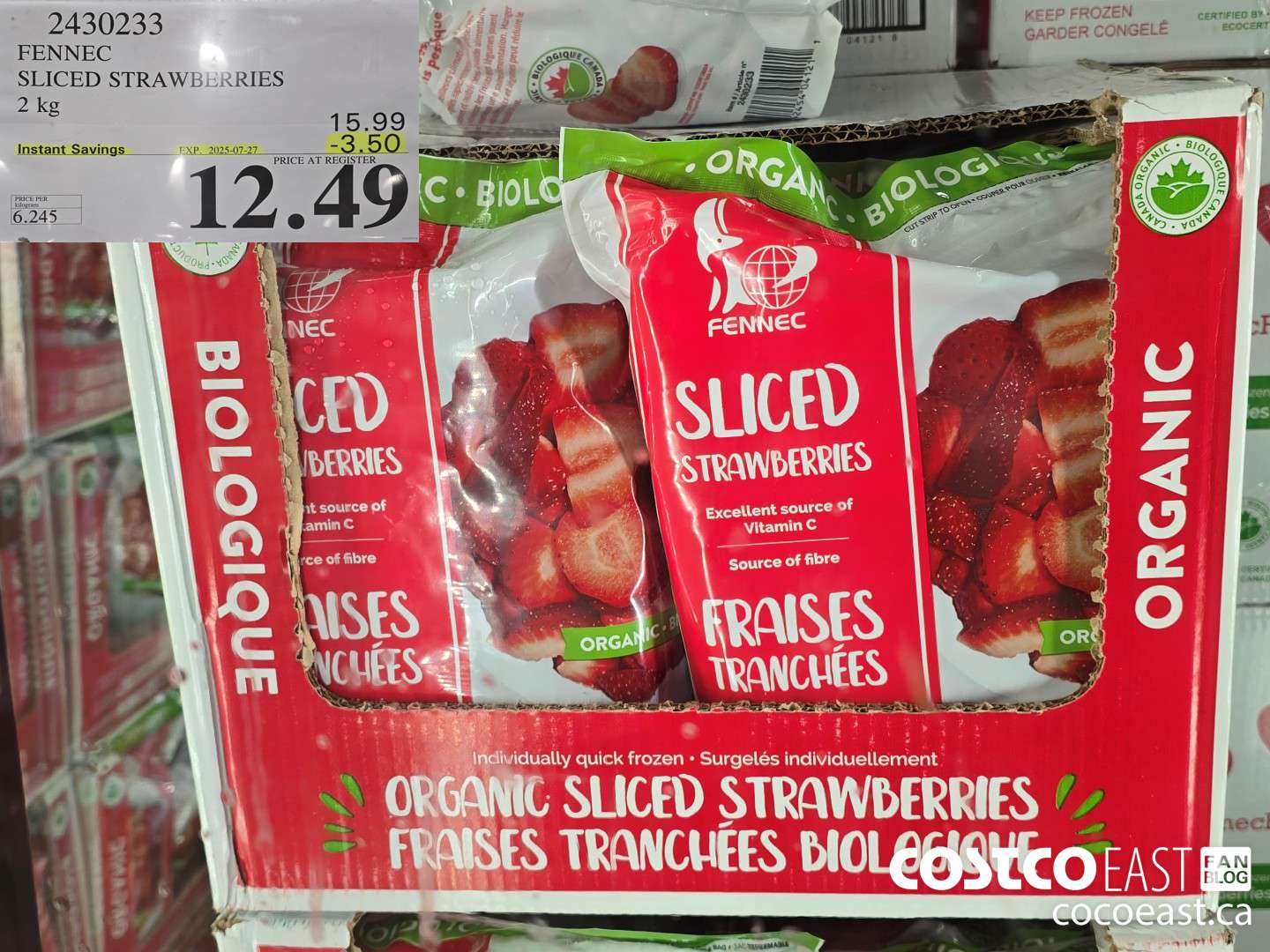 2430233 FENNEC SLICED STRAWBERRIES 2 kg ($3.50 INSTANT SAVINGS EXPIRES ON 2025-07-27) $12.49