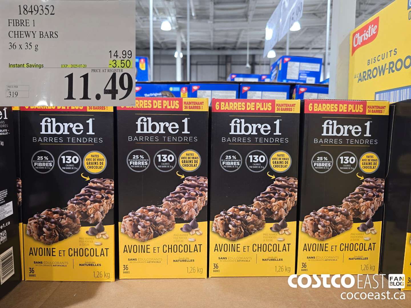 1849352 FIBRE 1 CHEWY BARS 36 x 35 g ($3.50 INSTANT SAVINGS EXPIRES ON 2025-07-20) $11.49