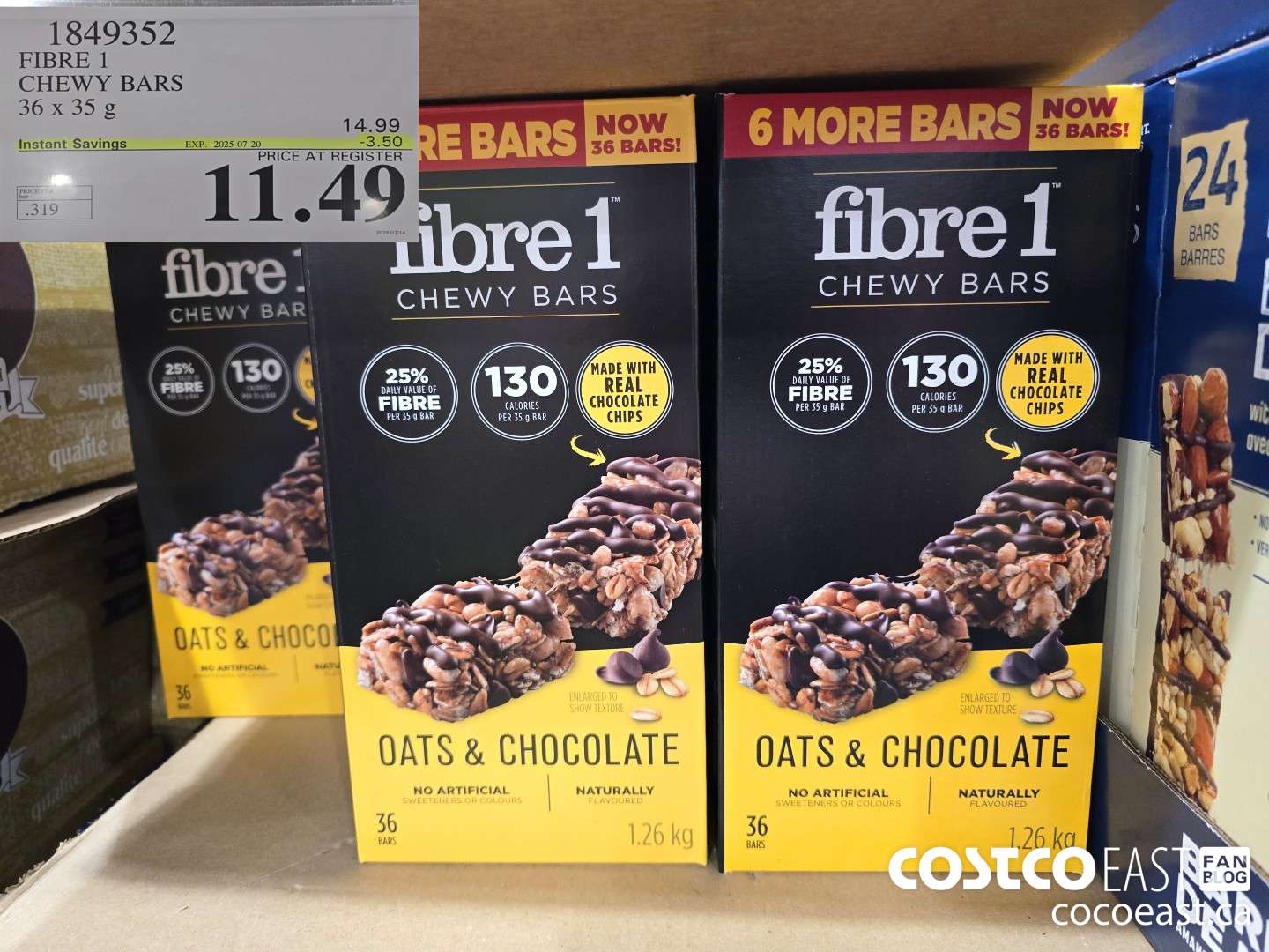 1849352 FIBRE 1 CHEWY BARS 36 x 35 g ($3.50 INSTANT SAVINGS EXPIRES ON 2025-07-20) $11.49