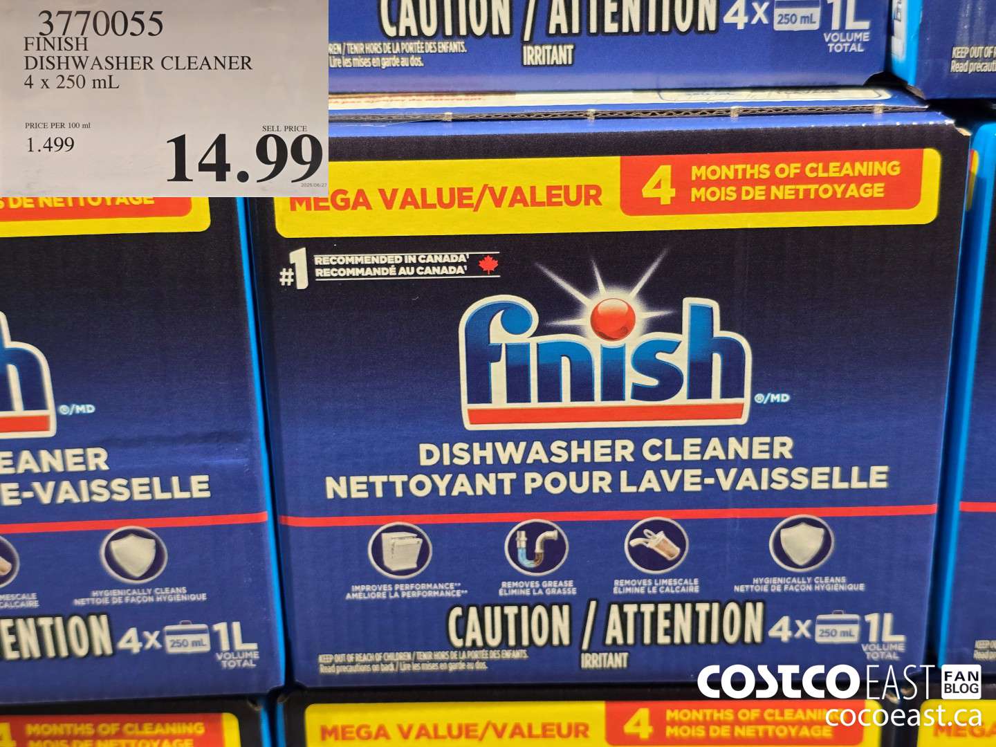 3770055 FINISH DISHWASHER CLEANER 4x 250 mL $14.99