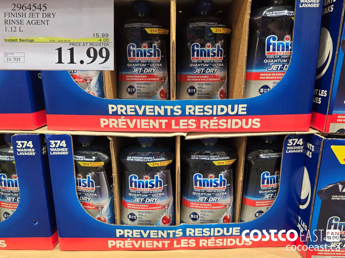 2964545 FINISH JET DRY RINSE AGENT 1.12 L ($4.00 INSTANT SAVINGS EXPIRES ON 2025-08-03) $11.99