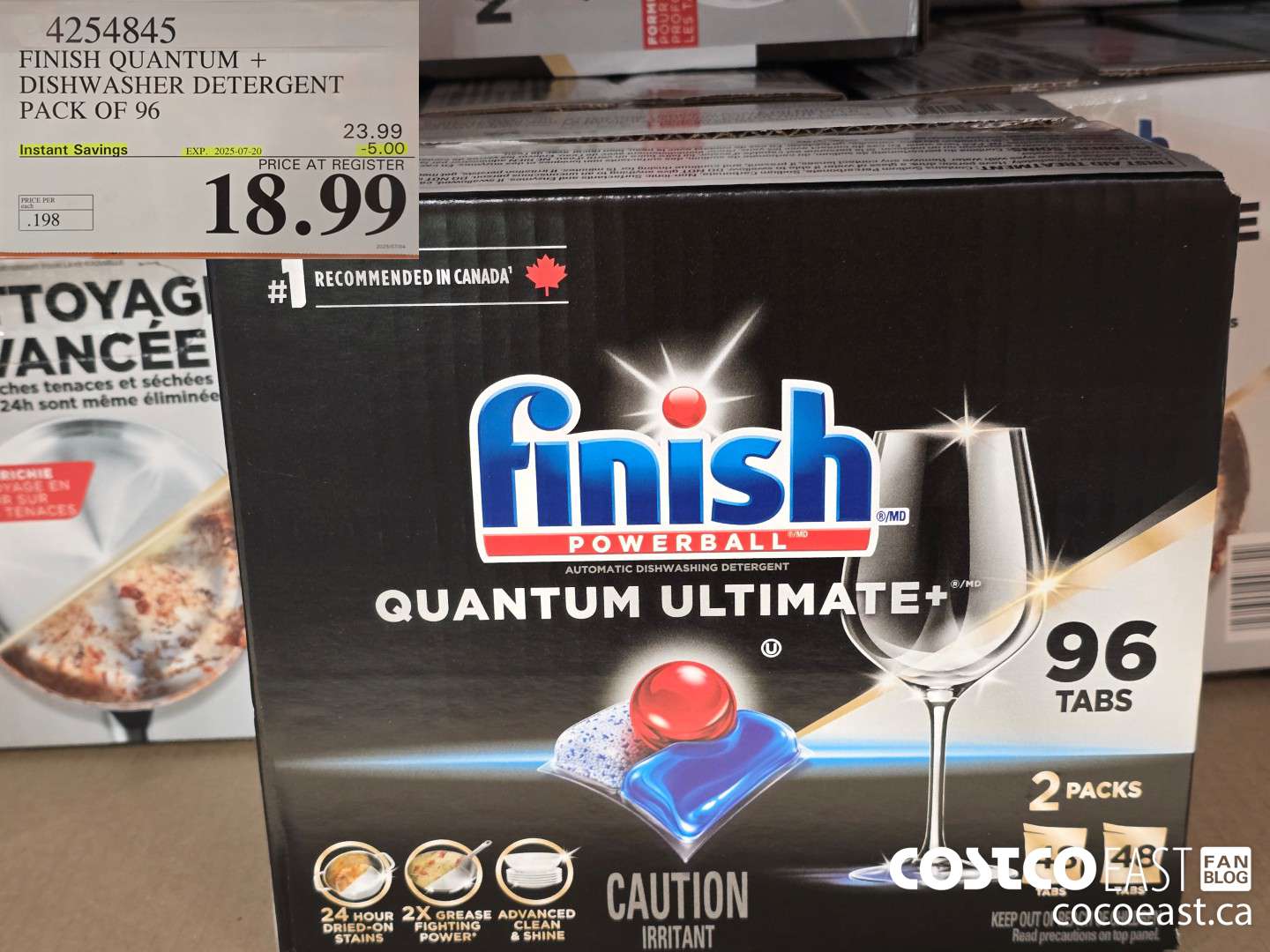 4254845 FINISH QUANTUM + DISHWASHER DETERGENT PACK OF 96 ($5.00 INSTANT SAVINGS EXPIRES ON 2025-07-20) $18.99