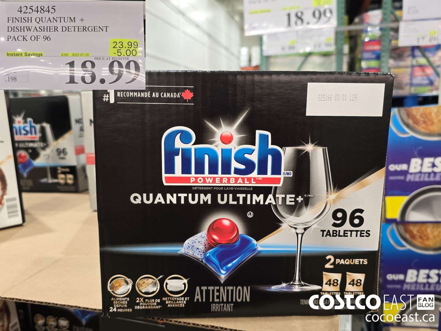 4254845 FINISH QUANTUM + DISHWASHER DETERGENT PACK OF 96 ($5.00 INSTANT SAVINGS EXPIRES ON 2025-07-20) $18.99