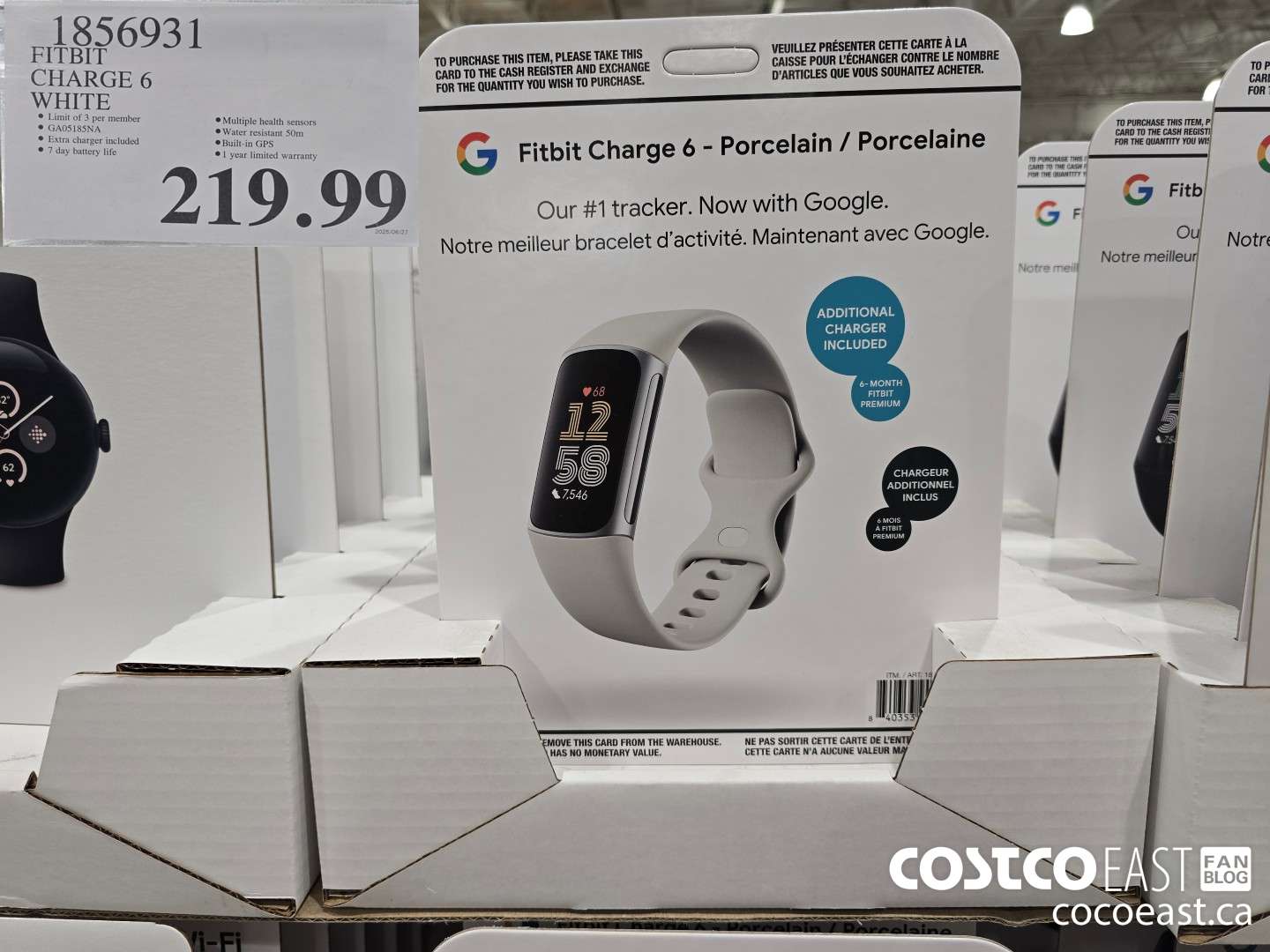 1856931 FITBIT CHARGE 6 WHITE $219.99