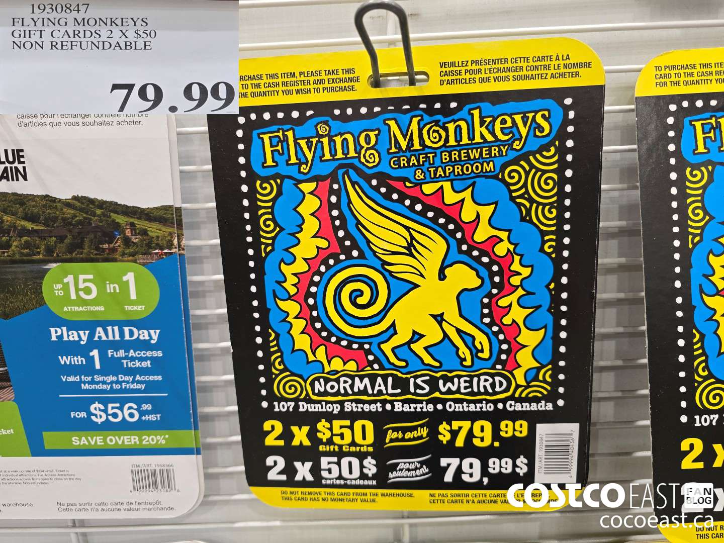 1930847 FLYING MONKEYS GIFT CARDS 2 X $50 NON REFUNDABLE $79.99