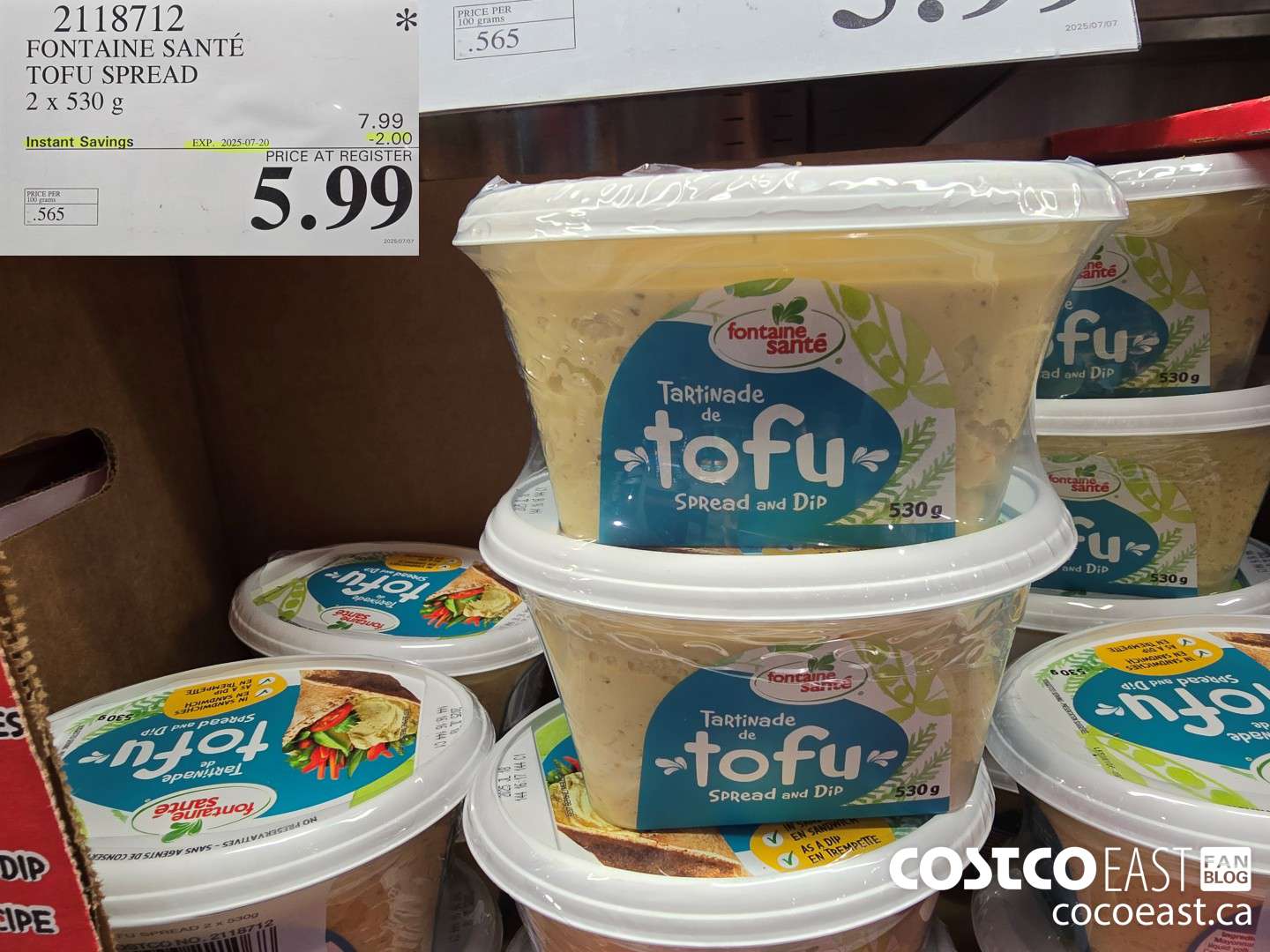 2118712 FONTAINE SANTE TOFU SPREAD 2 X 530 G ($2.00 INSTANT SAVINGS EXPIRES ON 2025-07-20) $5.99
