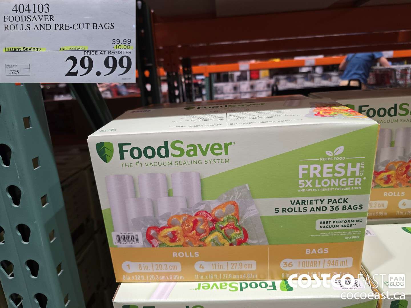 404103 FOODSAVER ROLLS AND PRE-CUT BAGS ($10.00 INSTANT SAVINGS EXPIRES ON 2025-08-03) $29.99