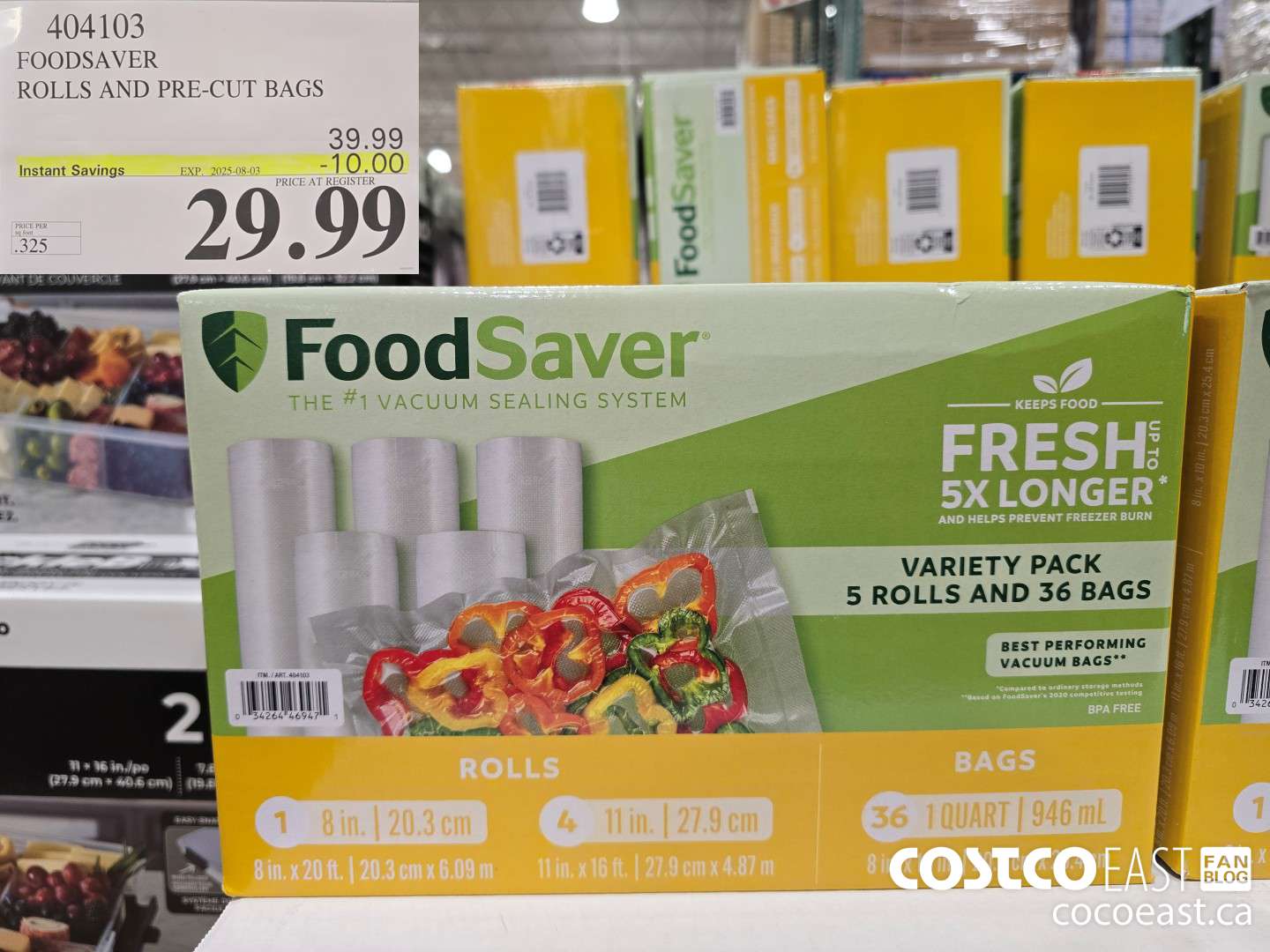 404103 FOODSAVER ROLLS AND PRE-CUT BAGS ($10.00 INSTANT SAVINGS EXPIRES ON 2025-08-03) $29.99