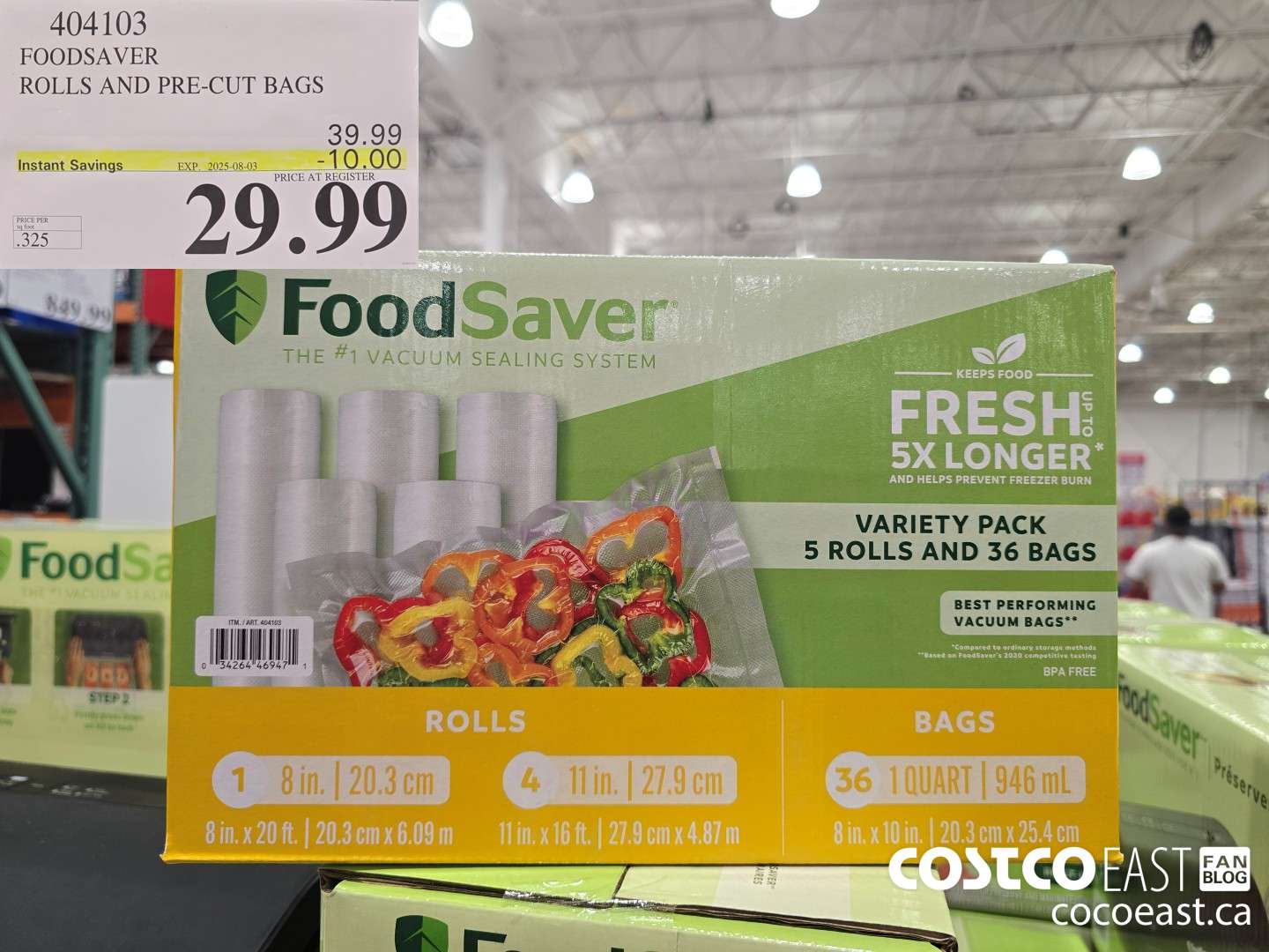 404103 FOODSAVER ROLLS AND PRE-CUT BAGS ($10.00 INSTANT SAVINGS EXPIRES ON 2025-08-03) $29.99