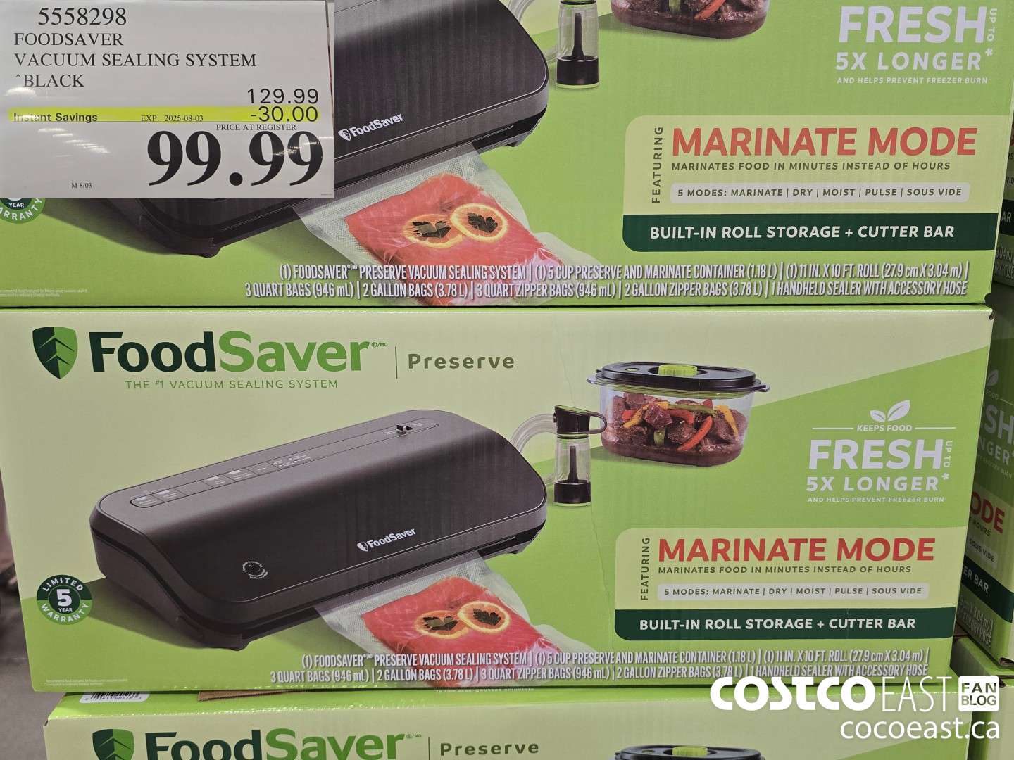 5558298 FOODSAVER VACUUM SEALING SYSTEM BLACK ($30.00 INSTANT SAVINGS EXPIRES ON 2025-08-03) $99.99
