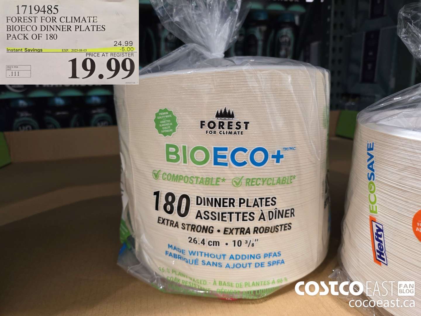 1719485 FOREST FOR CLIMATE BIOECO DINNER PLATES PACK OF 180 ($5.00 INSTANT SAVINGS EXPIRES ON 2025-08-03) $19.99