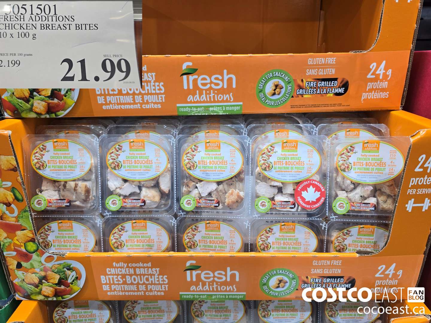 5051501 FRESH ADDITIONS CHICKEN BREAST BITES 10 X 100 G $21.99