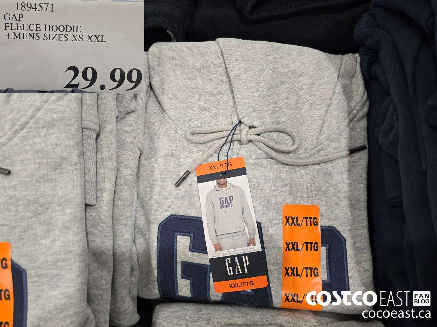 1894571 GAP FLEECE HOODIE +MENS SIZES XS-XXL $29.99