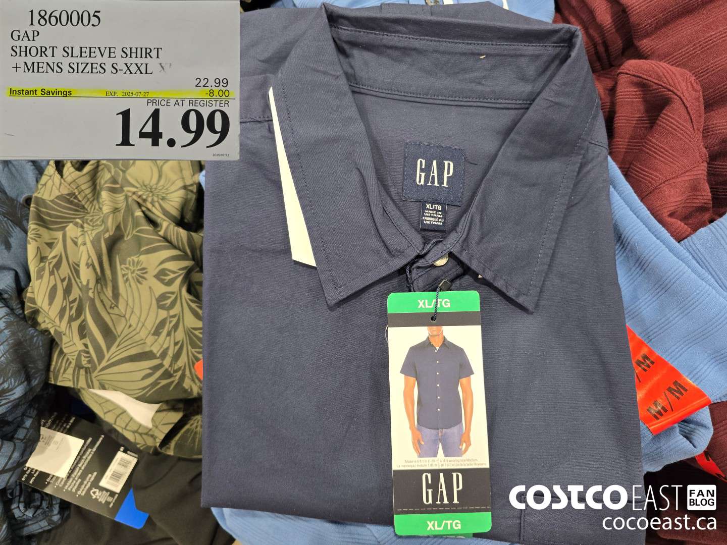 1860005 GAP SHORT SLEEVE SHIRT +MENS SIZES S-XXL ($8.00 INSTANT SAVINGS EXPIRES ON 2025-07-27) $14.99