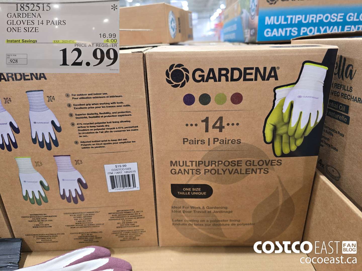 1852515 GARDENA GLOVES 14 PAIRS ONE SIZE ($4.00 INSTANT SAVINGS EXPIRES ON 2025-07-07) $12.99