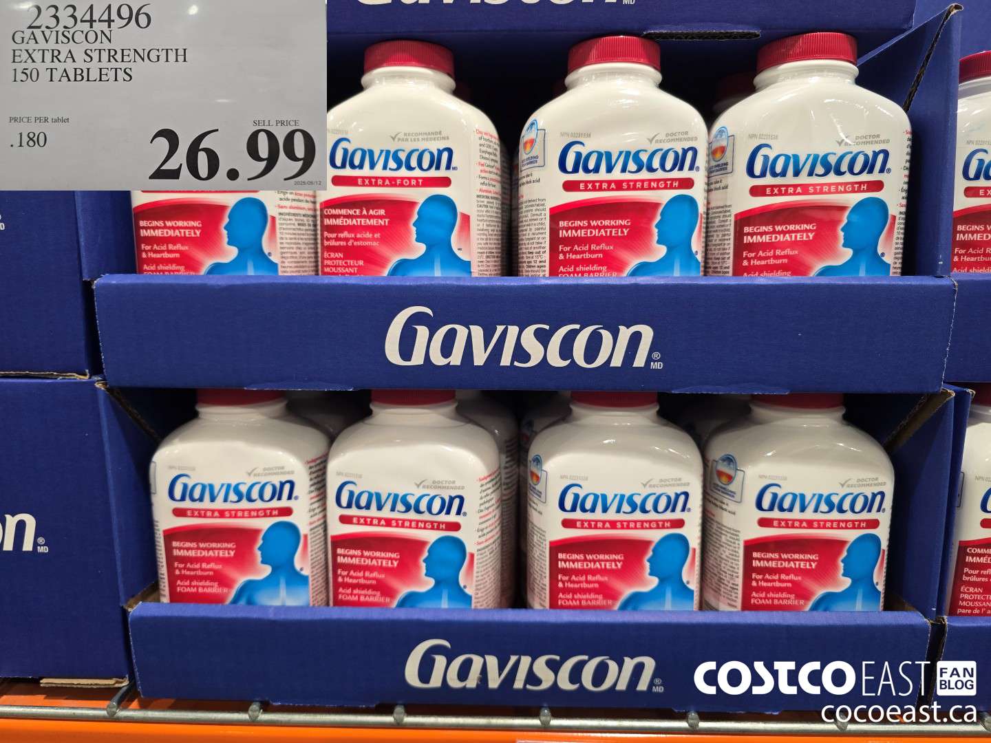 2334496 GAVISCON EXTRA STRENGTH 150 TABLETS $26.99