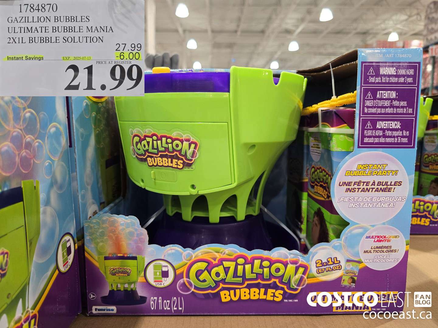 1784870 GAZILLION BUBBLES ULTIMATE BUBBLE MANIA 2X1L BUBBLE SOLUTION ($6.00 INSTANT SAVINGS EXPIRES ON 2025-07-13) $21.99