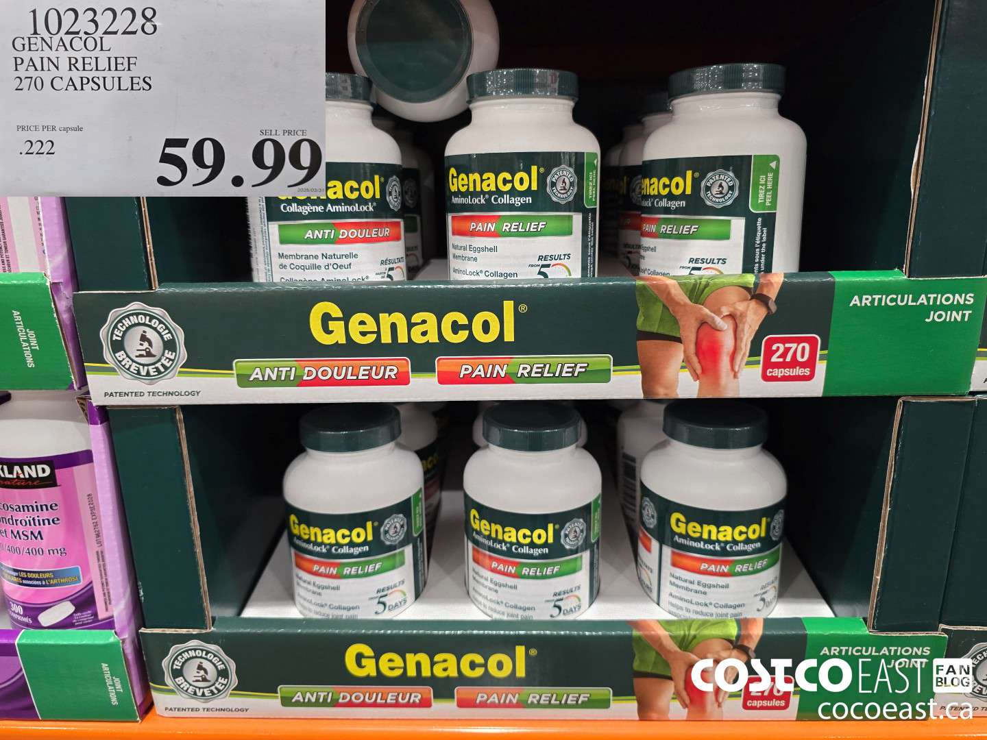 1023226 GENACOL PAIN RELIEF 270 CAPSULES $59.99