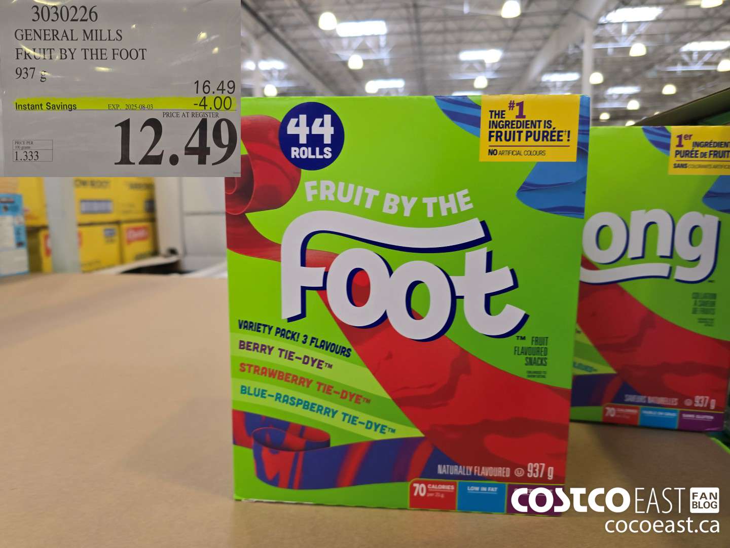 3030226 GENERAL MILLS FRUIT BY THE FOOT 937 G ($4.00 INSTANT SAVINGS EXPIRES ON 2025-08-03) $12.49