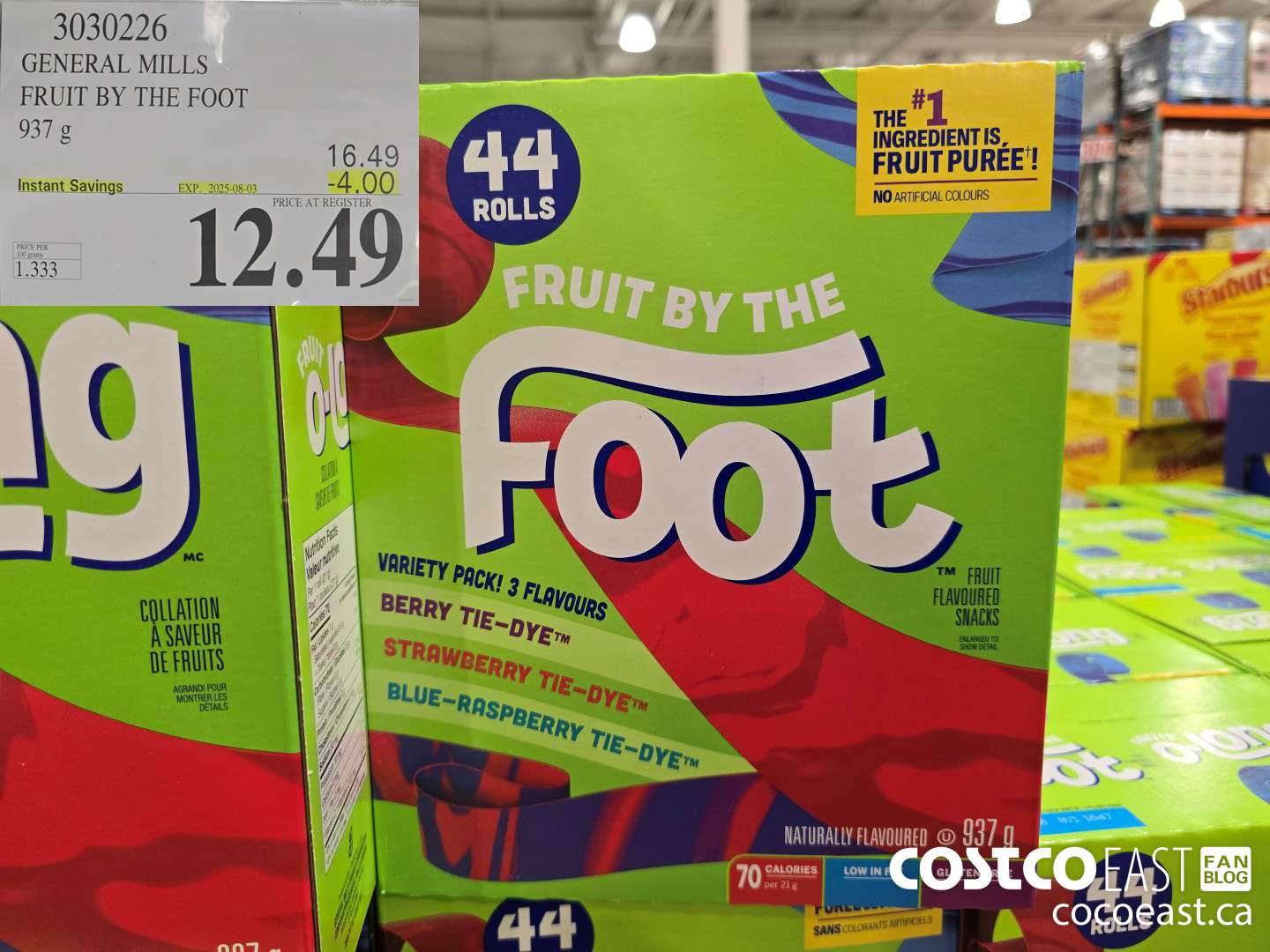 3030226 GENERAL MILLS FRUIT BY THE FOOT 937 G ($4.00 INSTANT SAVINGS EXPIRES ON 2025-08-03) $12.49