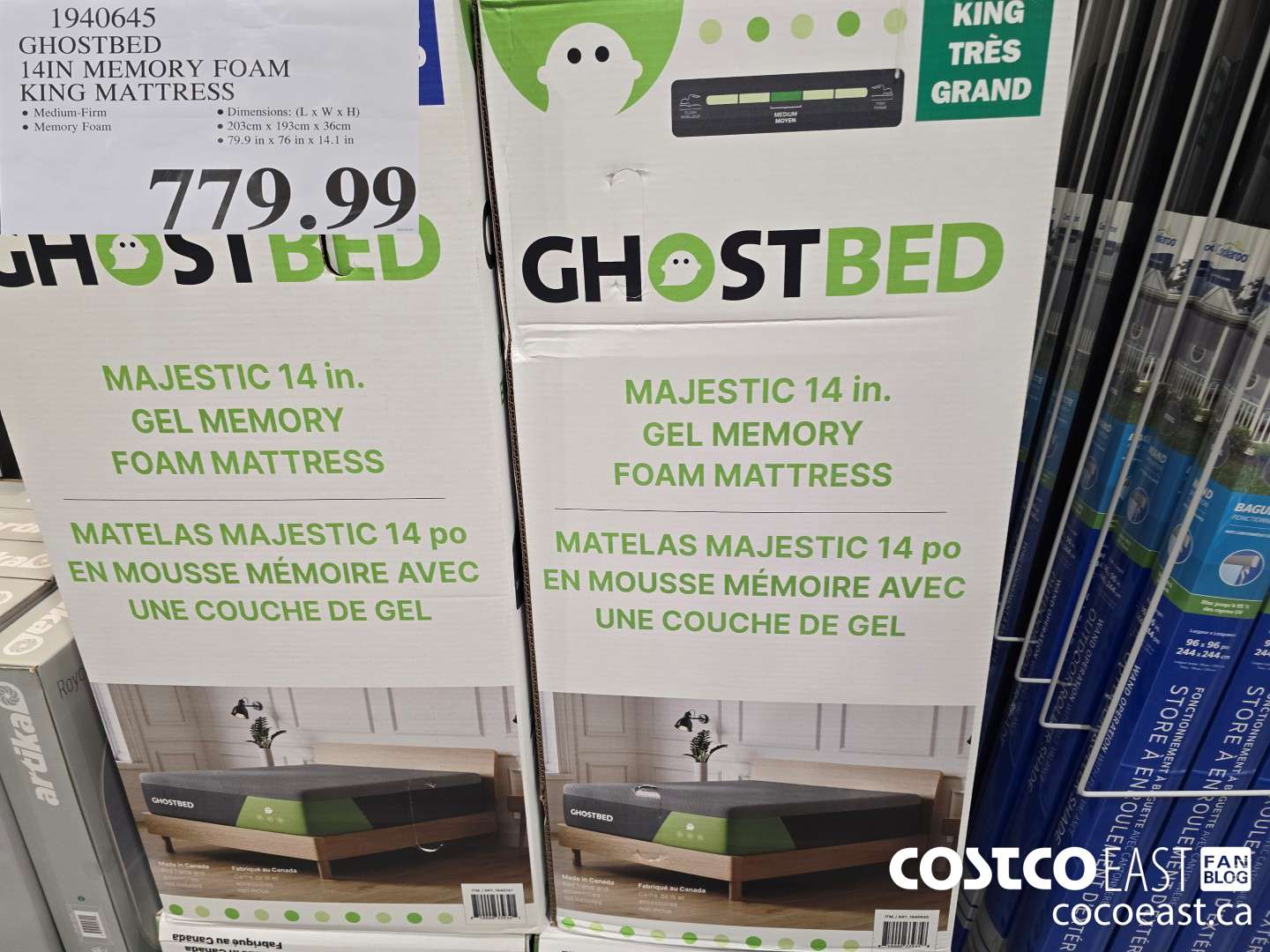 1940645 GHOSTBED 14IN MEMORY FOAM KING MATTRESS $779.99