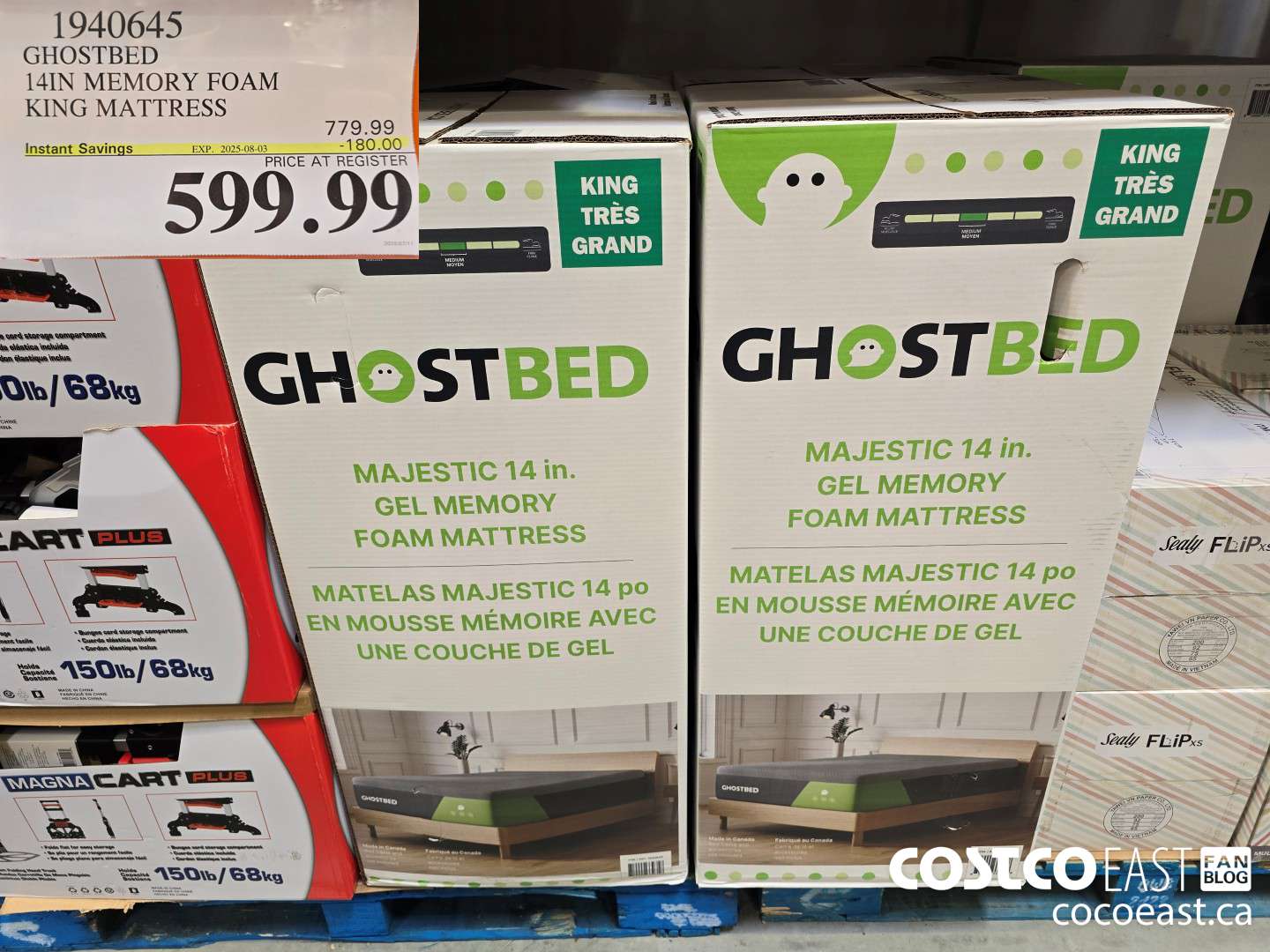 1940645 GHOSTBED 14IN MEMORY FOAM KING MATTRESS ($180.00 INSTANT SAVINGS EXPIRES ON 2025-08-03) $599.99