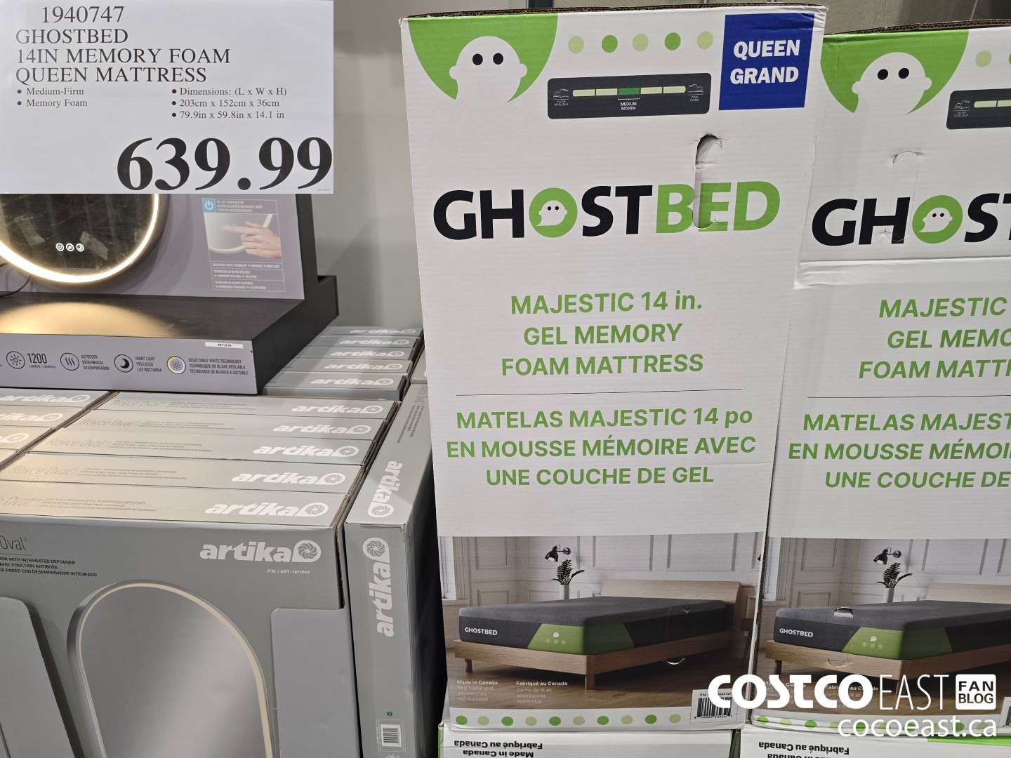 1940747 GHOSTBED 14IN MEMORY FOAM QUEEN MATTRESS $639.99