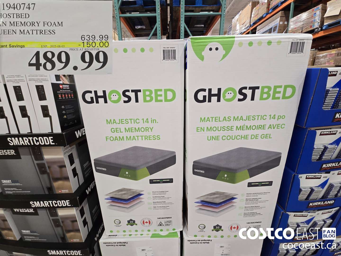 1940747 GHOSTBED 14IN MEMORY FOAM QUEEN MATTRESS ($150.00 INSTANT SAVINGS EXPIRES ON 2025-08-03) $489.99