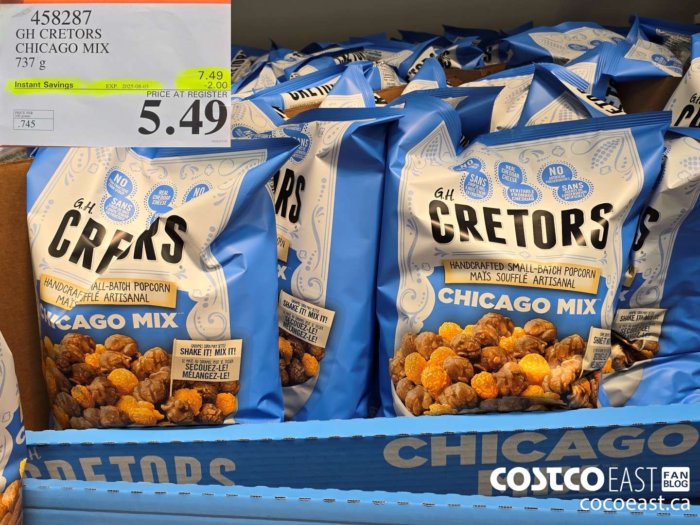 458287 GH CRETOR'S CHICAGO MIX 737 g ($2.00 INSTANT SAVINGS EXPIRES ON 2025-08-03) $5.49