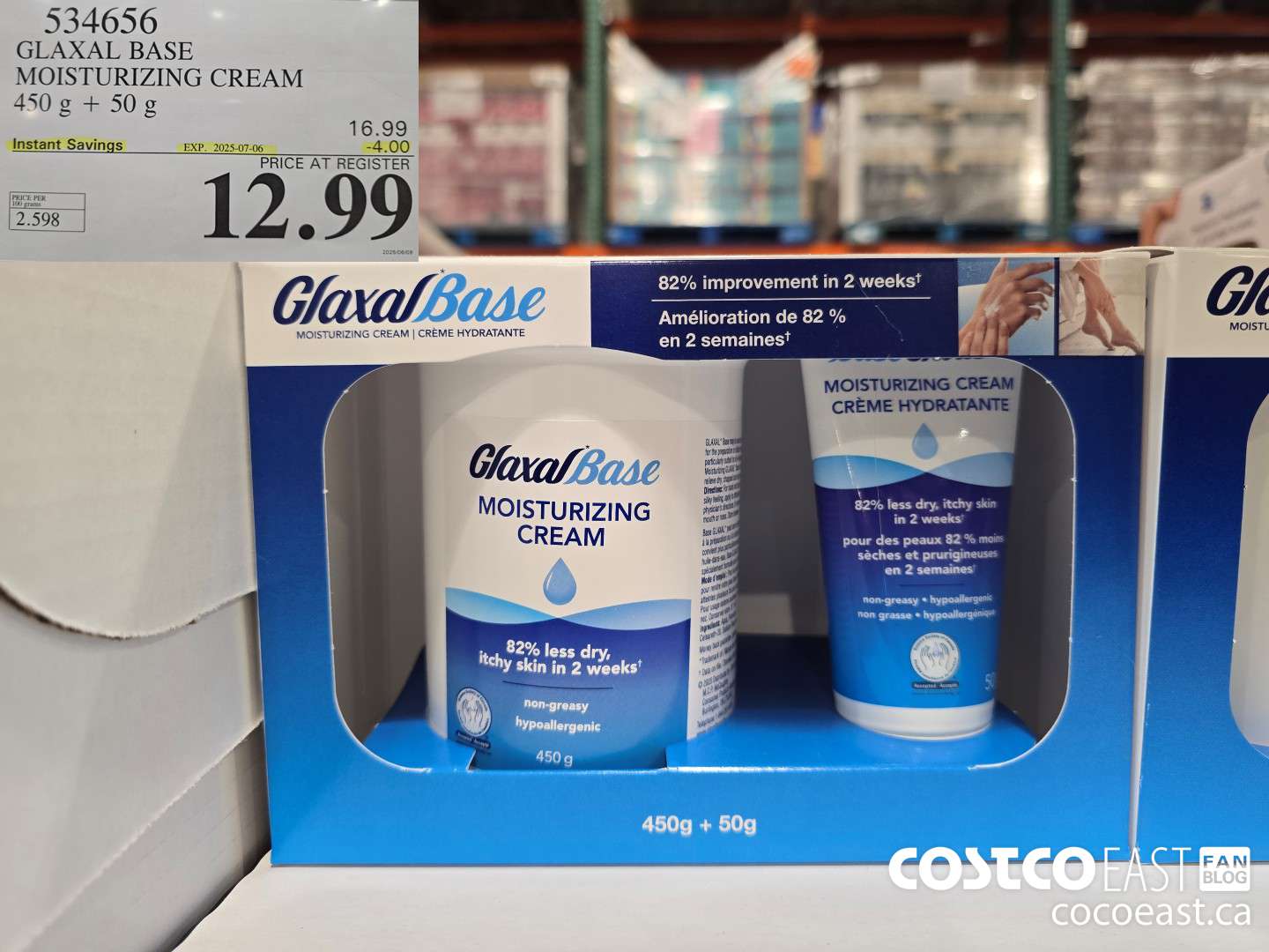 534656 GLAXAL BASE MOISTURIZING CREAM 450G + 50G ($4.00 INSTANT SAVINGS EXPIRES ON 2025-07-06) $12.99