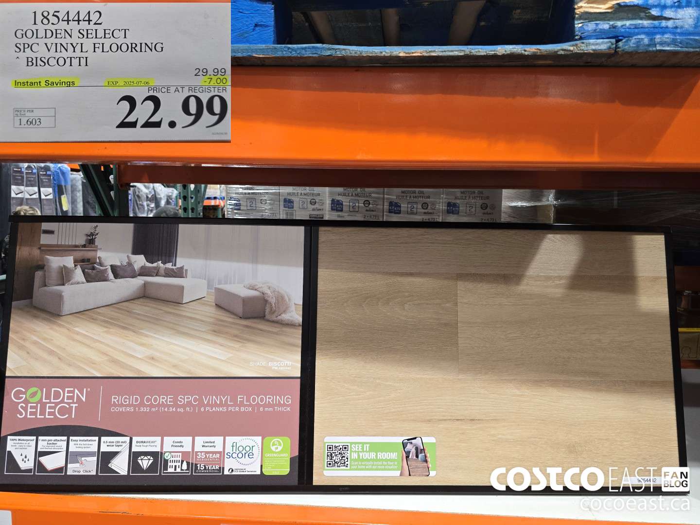 1854442 GOLDEN SELECT SPC VINYL FLOORING BISCOTTI ($7.00 INSTANT SAVINGS EXPIRES ON 2025-07-06) $22.99