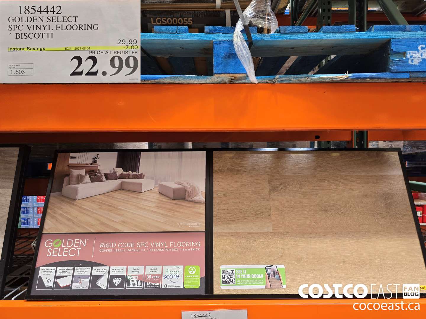 1854442 GOLDEN SELECT SPC VINYL FLOORING BISCOTTI ($7.00 INSTANT SAVINGS EXPIRES ON 2025-08-03) $22.99