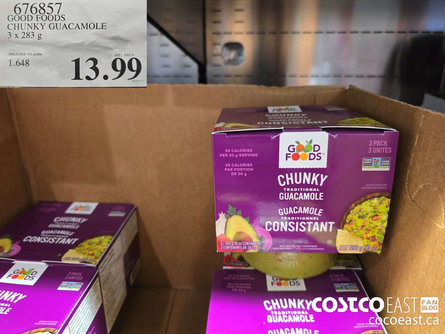 676857 GOOD FOODS CHUNKY GUACAMOLE 3 X 283 G $13.99