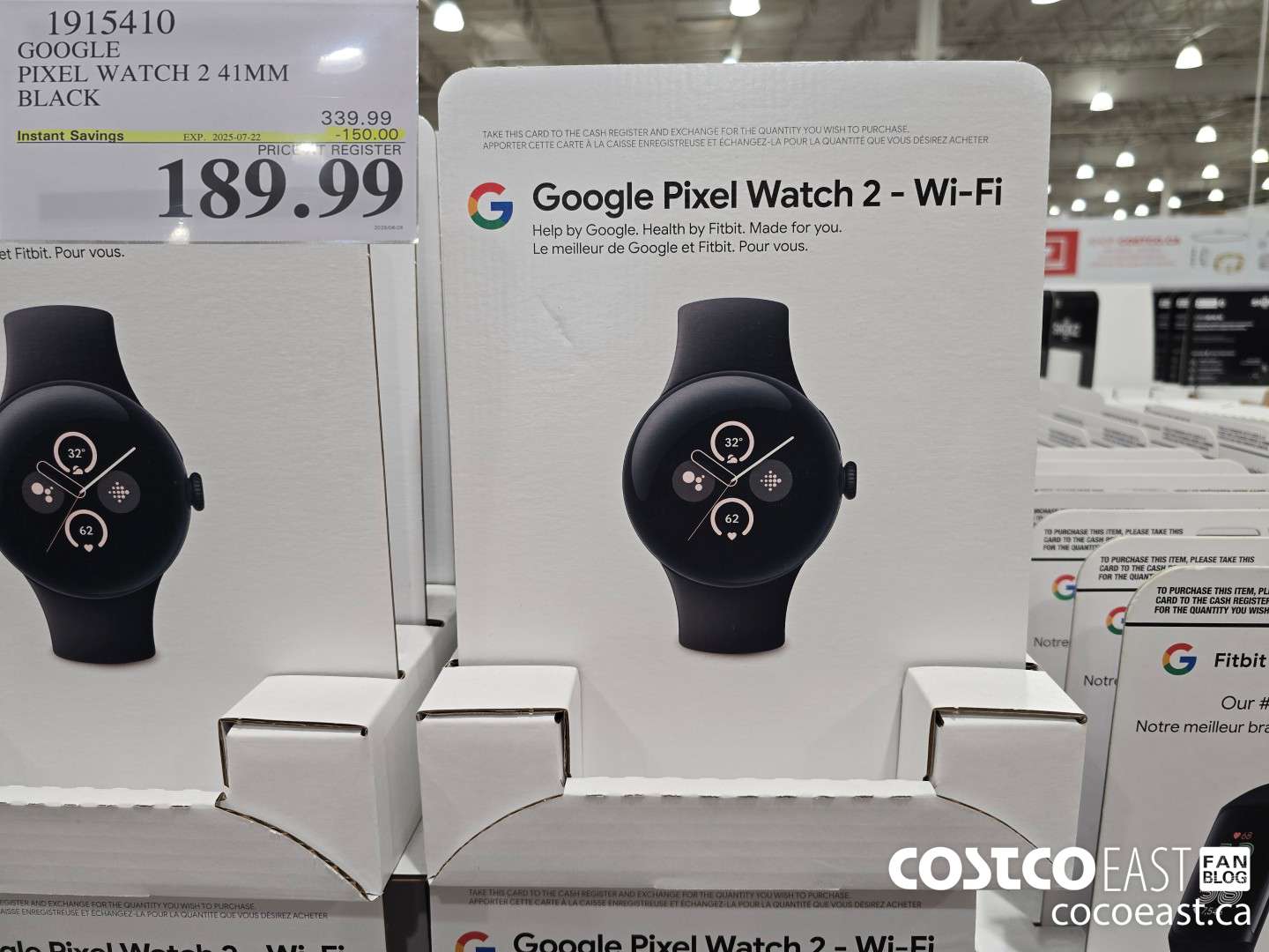 1915410 GOOGLE PIXEL WATCH 2 41MM BLACK ($15.00 INSTANT SAVINGS EXPIRES ON 2025-07-22) $189.99