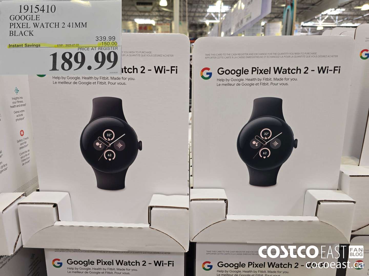 1915410 GOOGLE PIXEL WATCH 2 41MM BLACK ($15.00 INSTANT SAVINGS EXPIRES ON 2025-07-22) $189.99