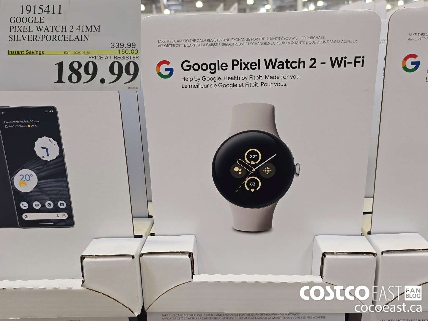 1915411 GOOGLE PIXEL WATCH 2 41MM SILVER/PORCELAIN ($150.00 INSTANT SAVINGS EXPIRES ON 2025-07-22) $189.99