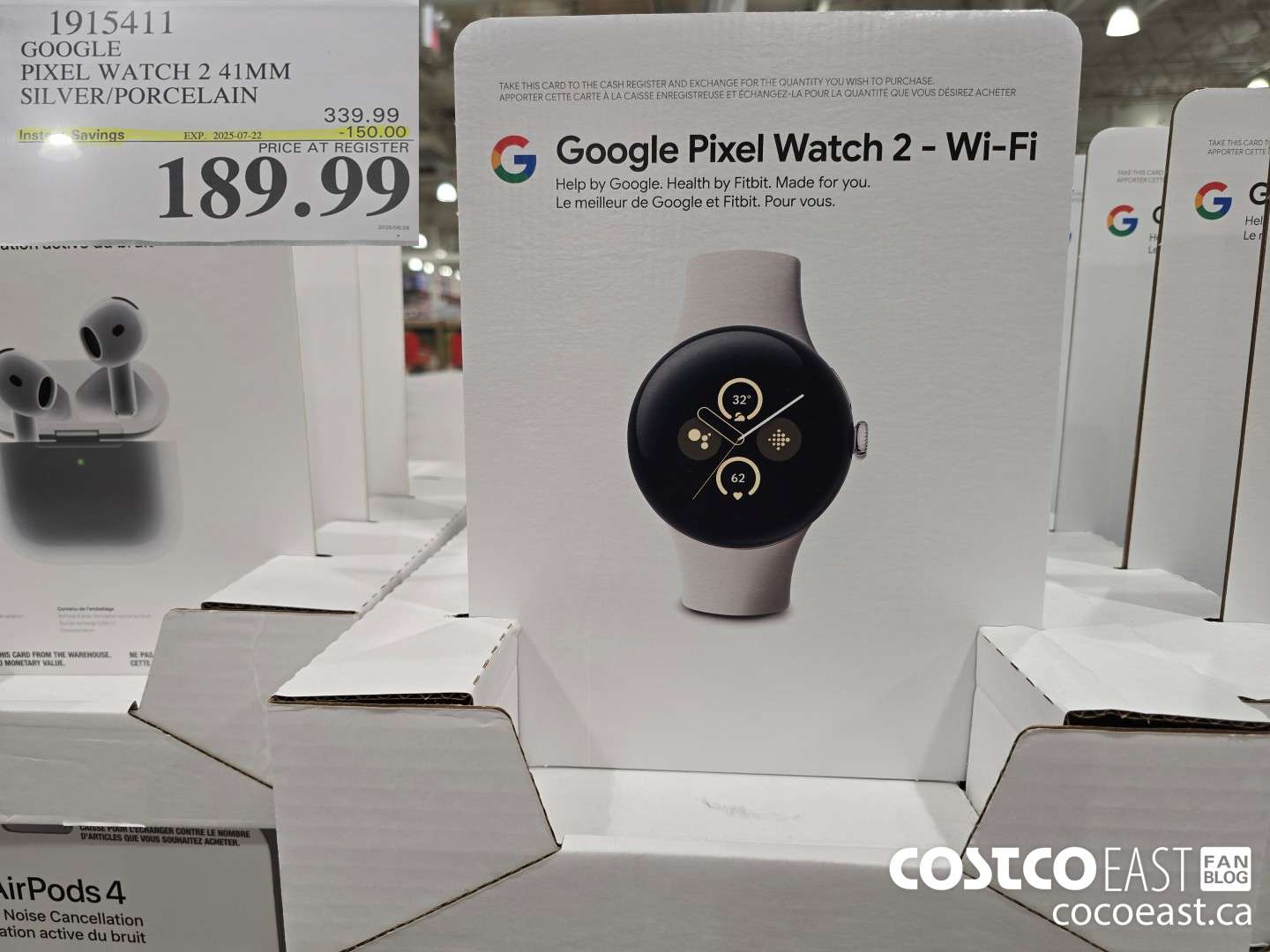 1915411 GOOGLE PIXEL WATCH 2 41MM SILVER/PORCELAIN ($150.00 INSTANT SAVINGS EXPIRES ON 2025-07-22) $189.99