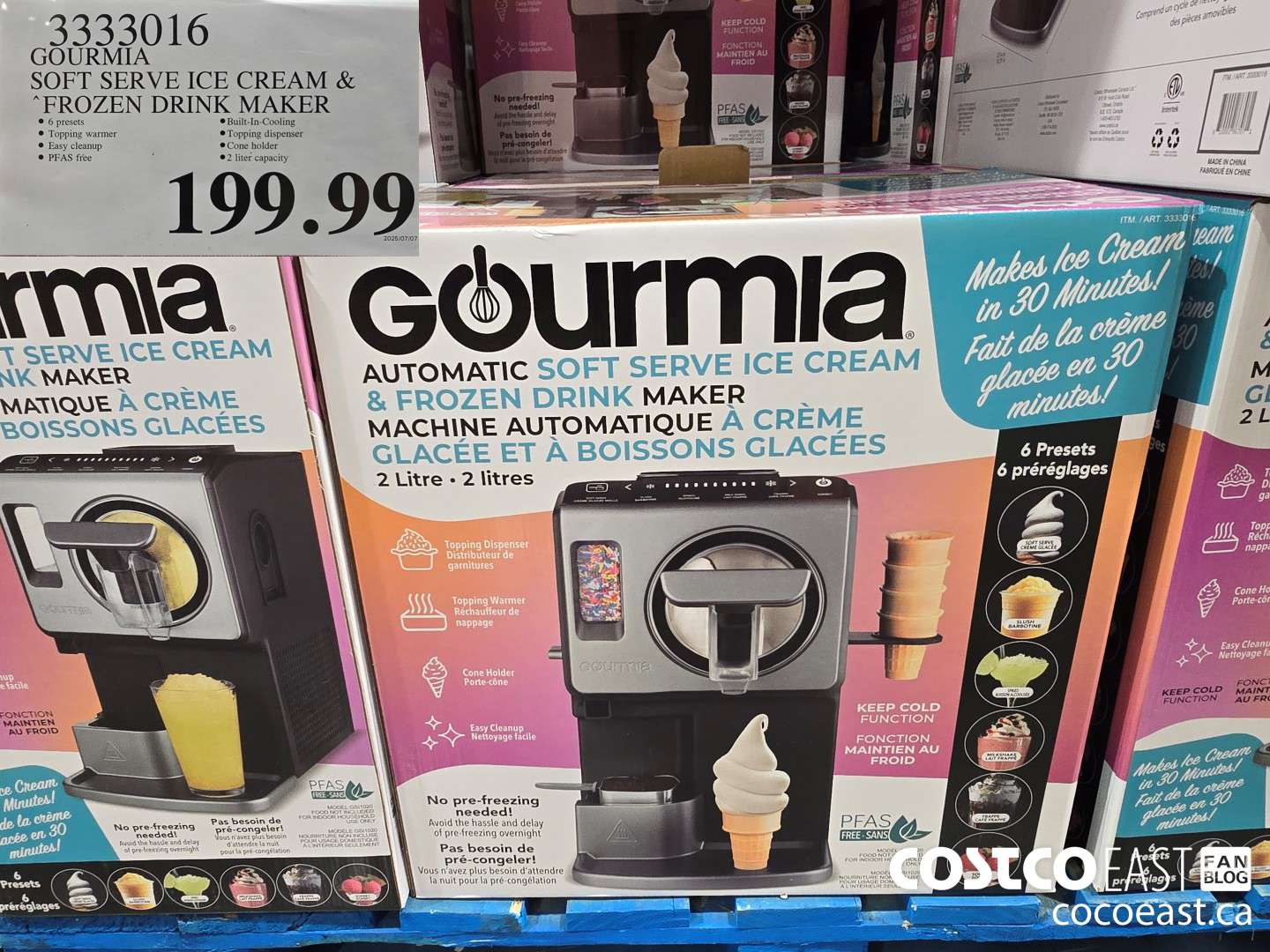 3333016 GOURMIA SOFT SERVE ICE CREAM & “FROZEN DRINK MAKER $199.99