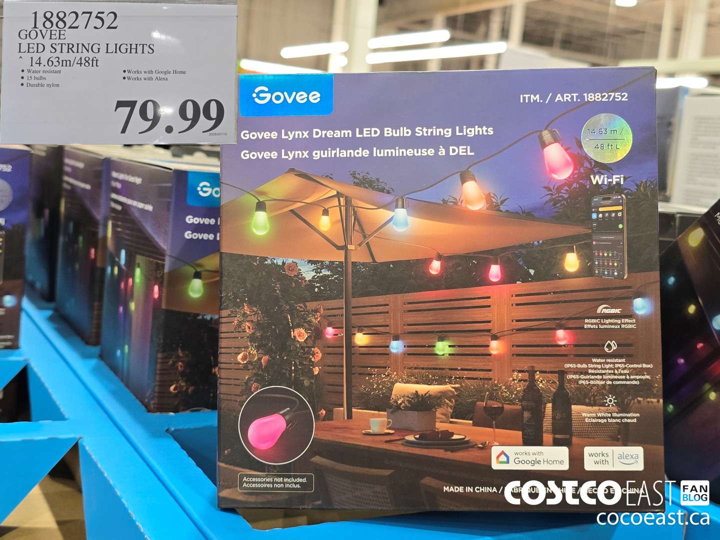 1882752 GOVEE LED STRING LIGHTS 14.63M/48 FT $79.99