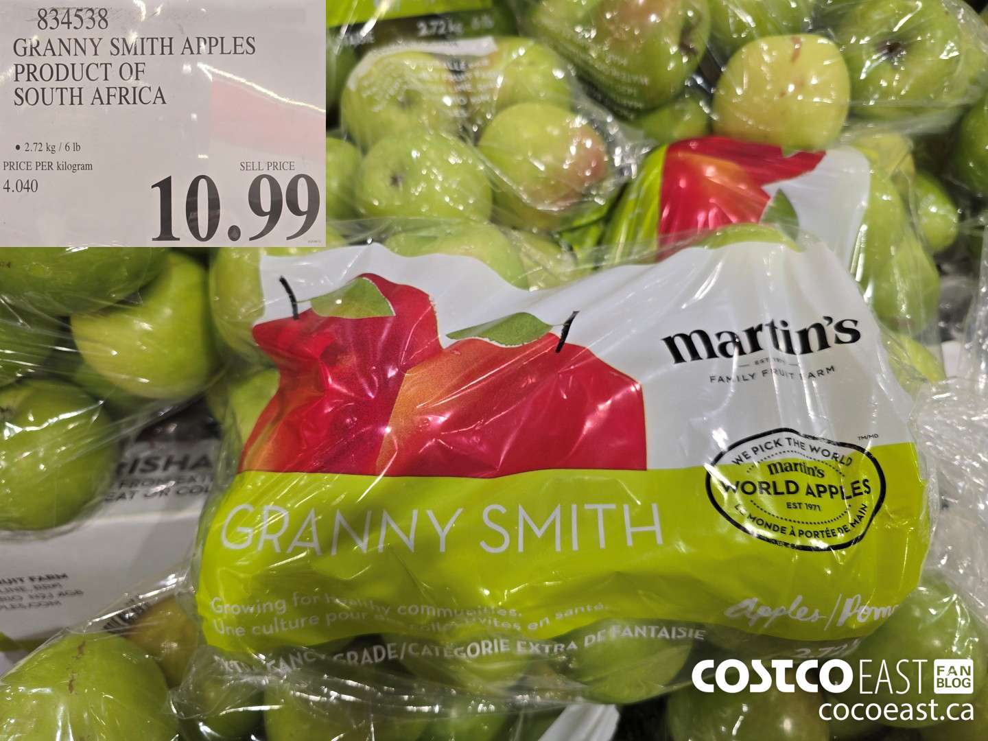 834538 GRANNY SMITH APPLES PRODUCT OF SOUTH AFRICA $10.99
