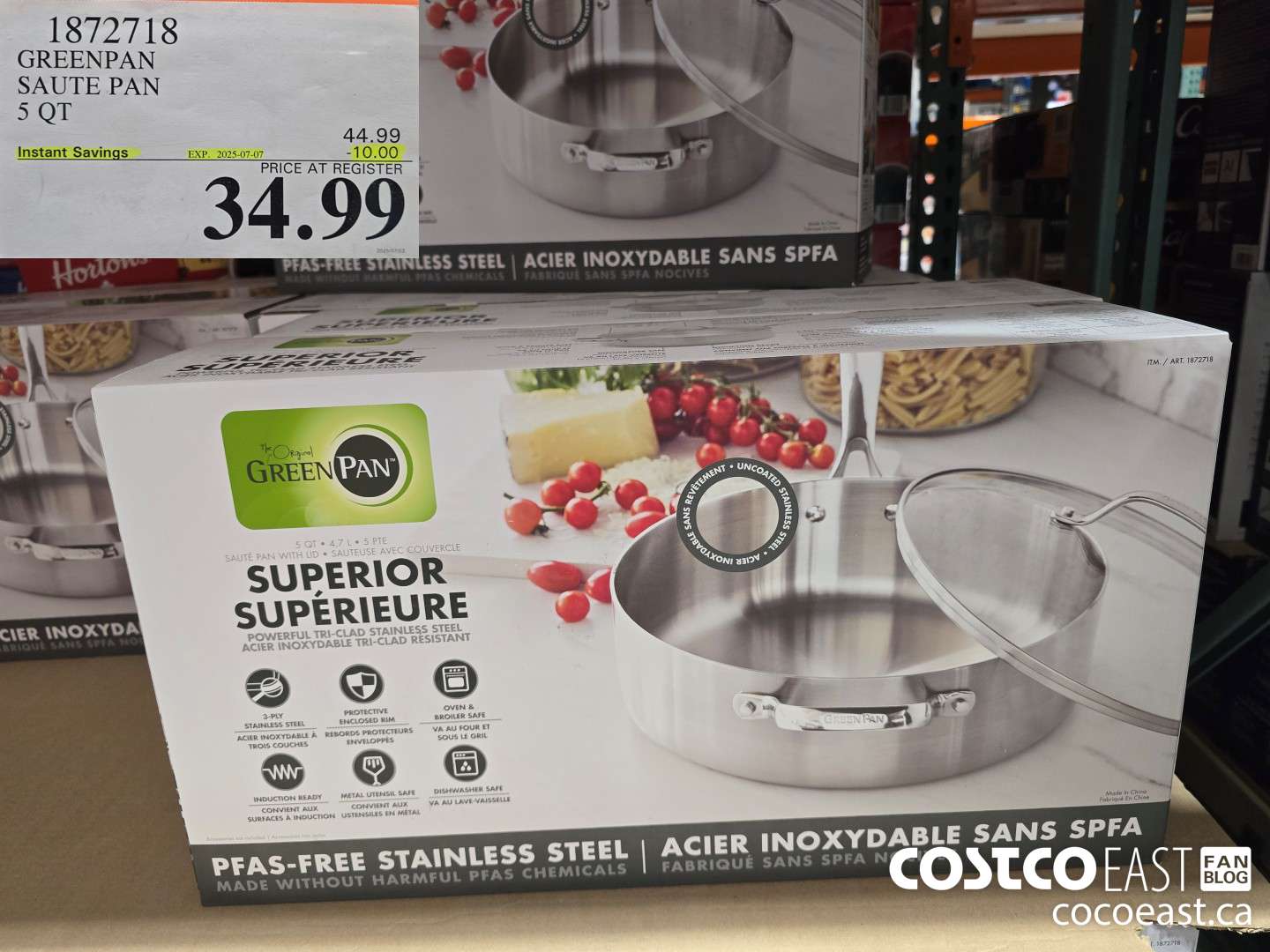 1872718 GREENPAN SAUTE PAN 5 QT ($10.00 INSTANT SAVINGS EXPIRES ON 2025-07-07) $34.99