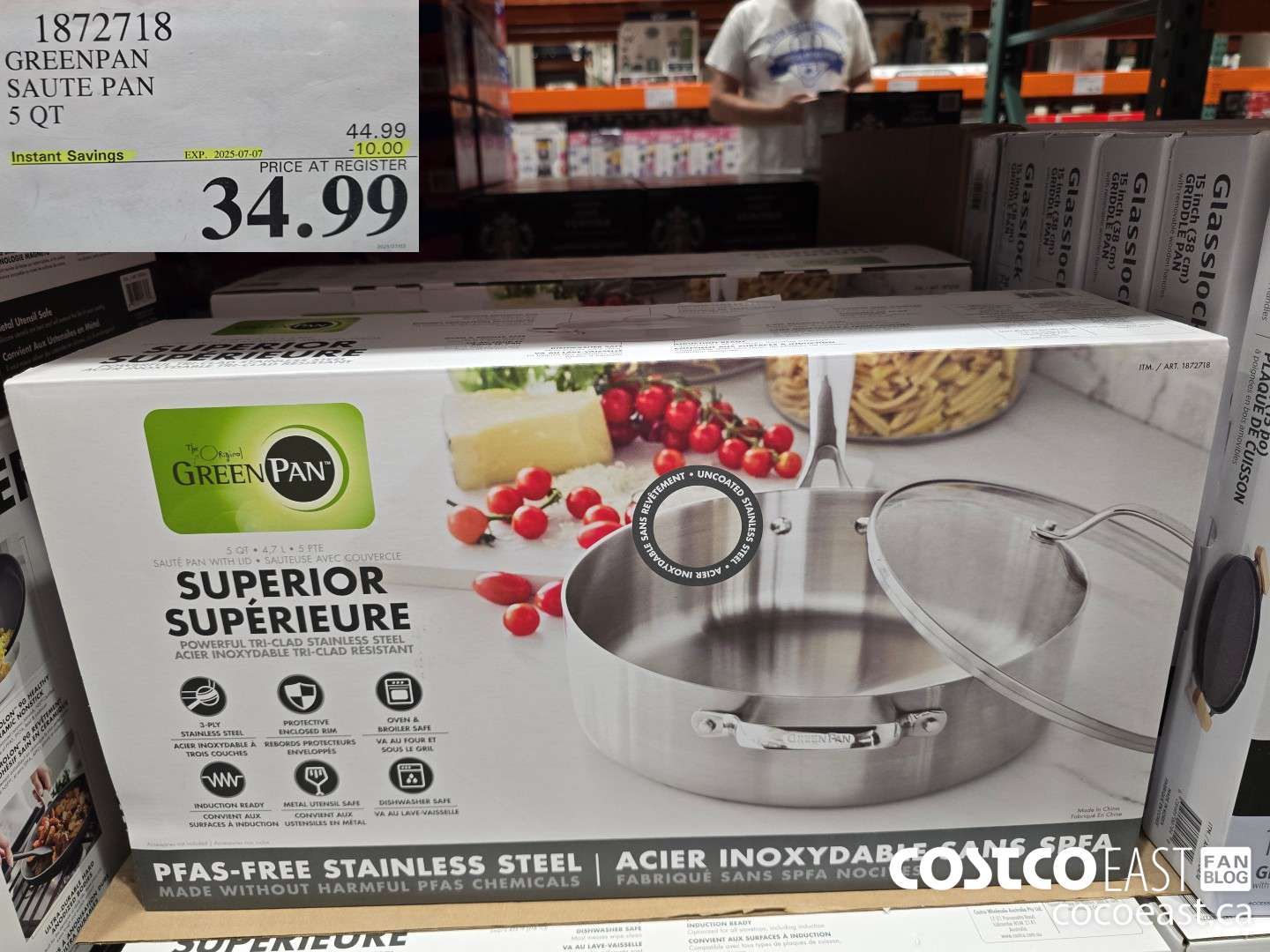 1872718 GREENPAN SAUTE PAN 5 QT ($10.00 INSTANT SAVINGS EXPIRES ON 2025-07-07) $34.99