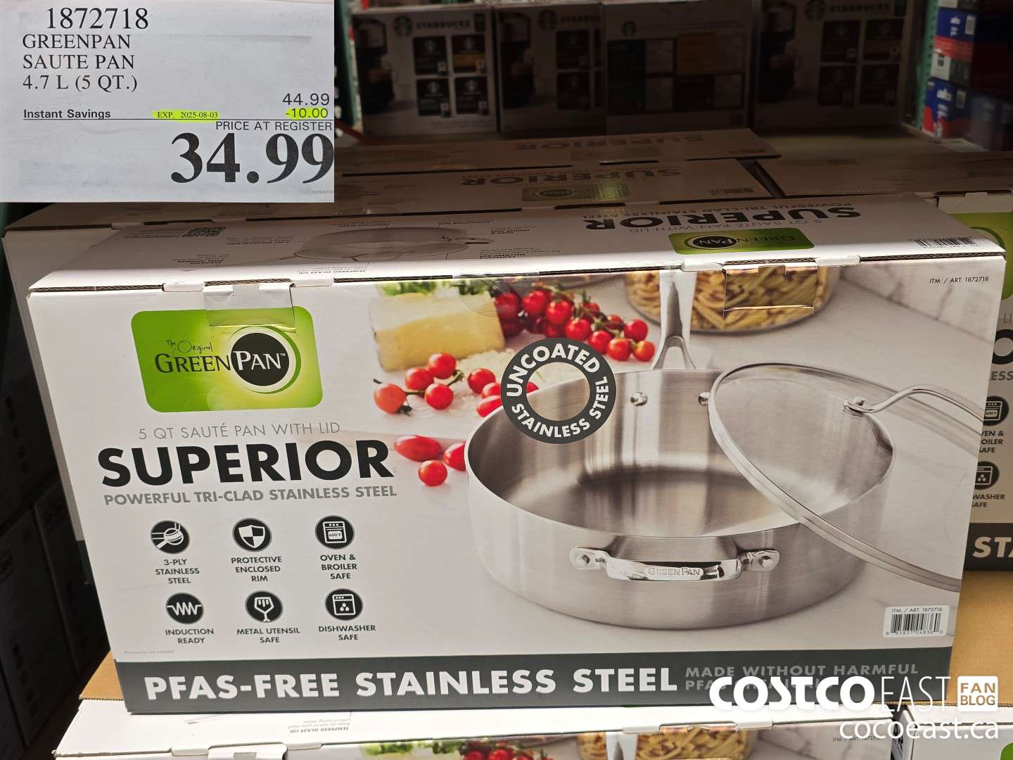 1872718 GREENPAN SAUTE PAN 5 QT ($10.00 INSTANT SAVINGS EXPIRES ON 2025-08-03) $34.99